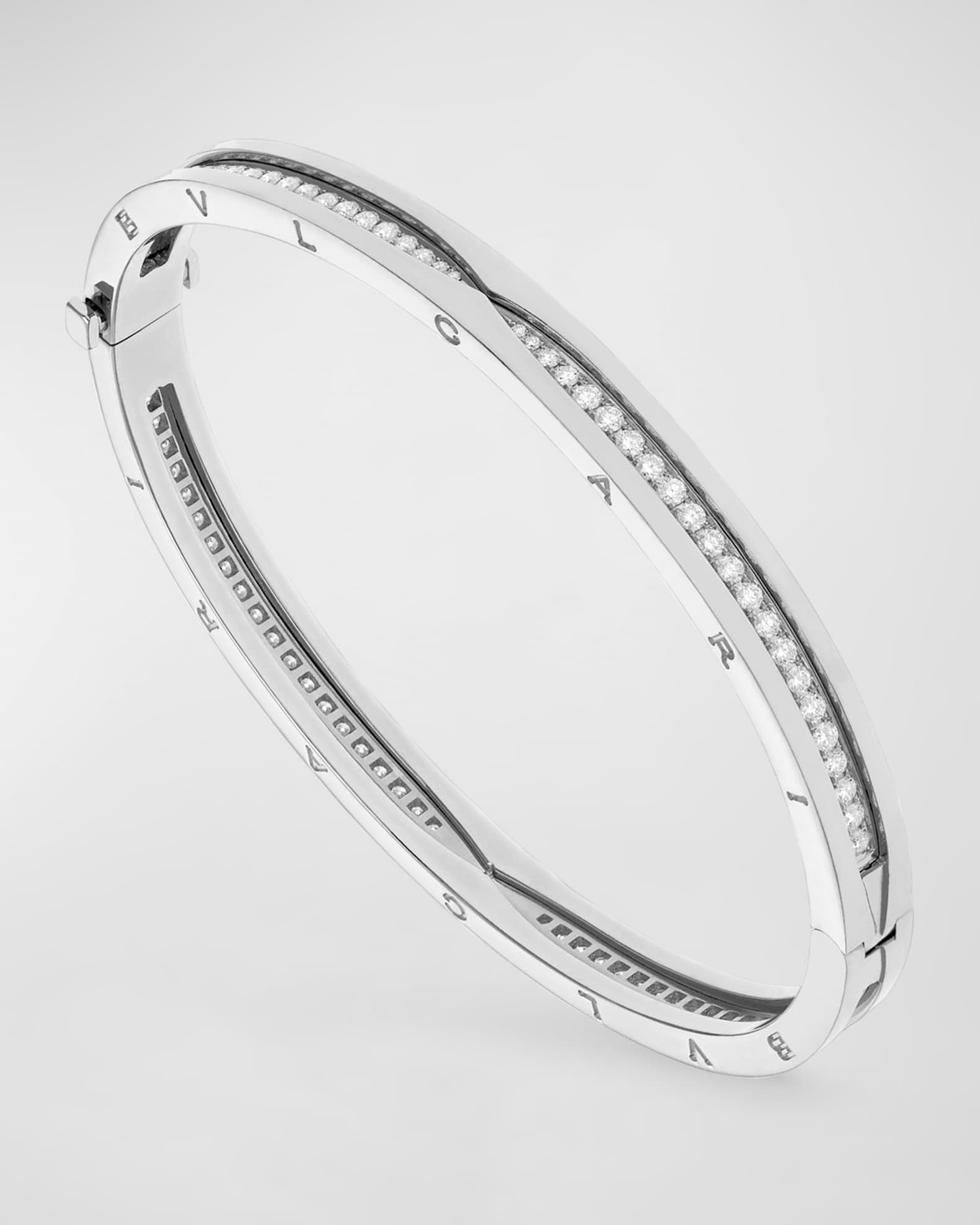 BVLGARI B.Zero1 18K White Gold Diamond Bangle Neiman Marcus