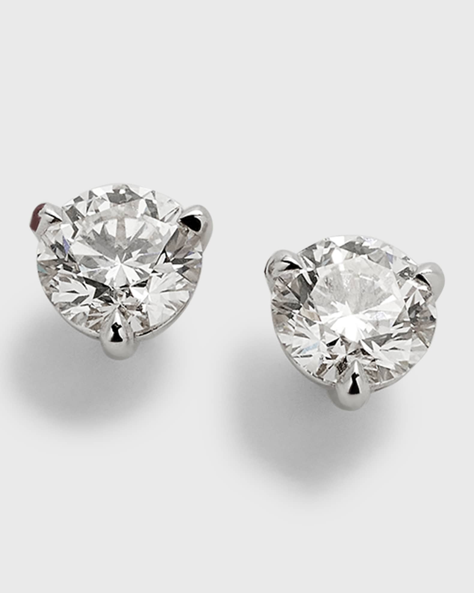 18K White Gold Diamond Earrings, 1.55tcw 0