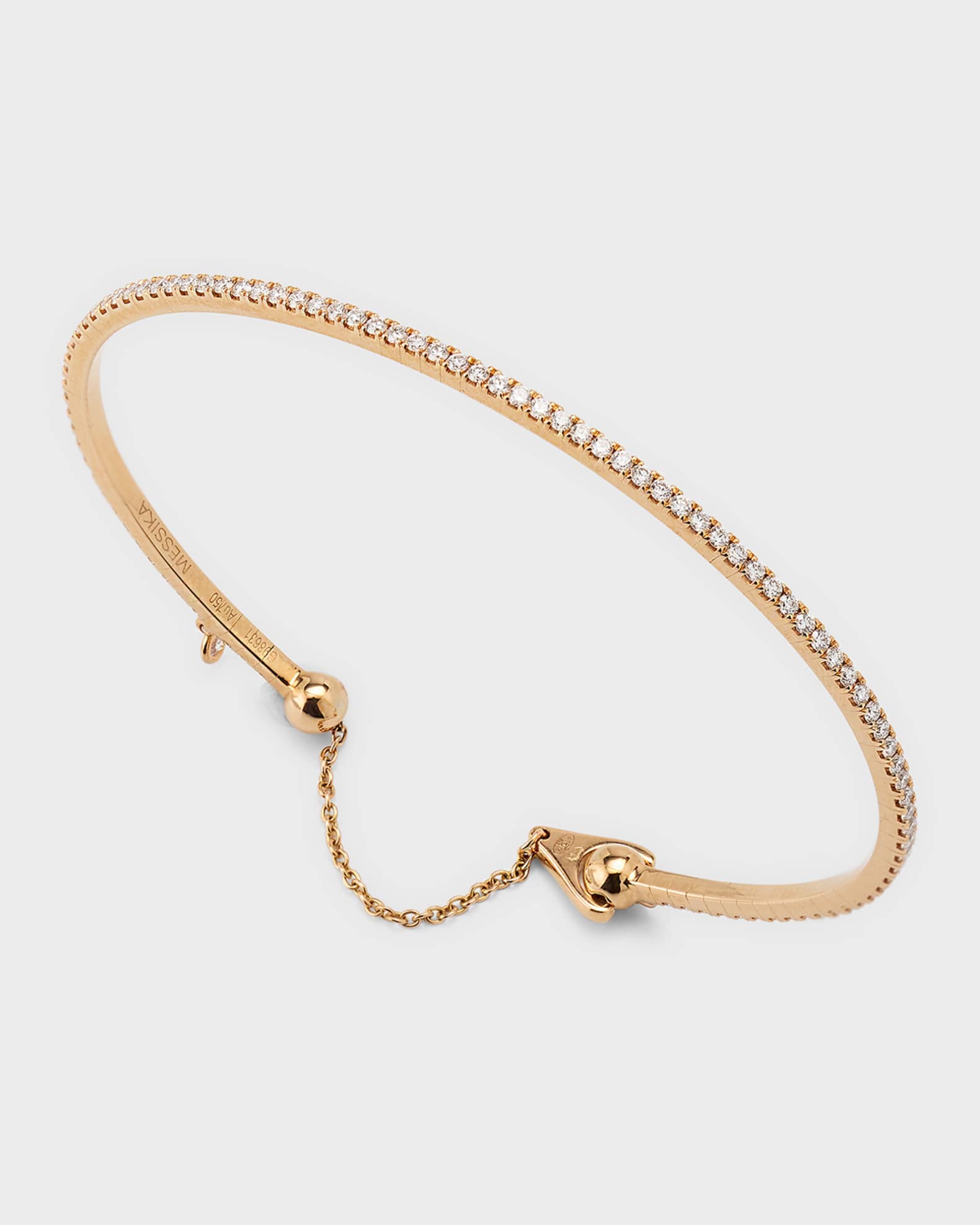 Messika Skinny 18K Rose Gold Diamond Tennis Bracelet Neiman Marcus