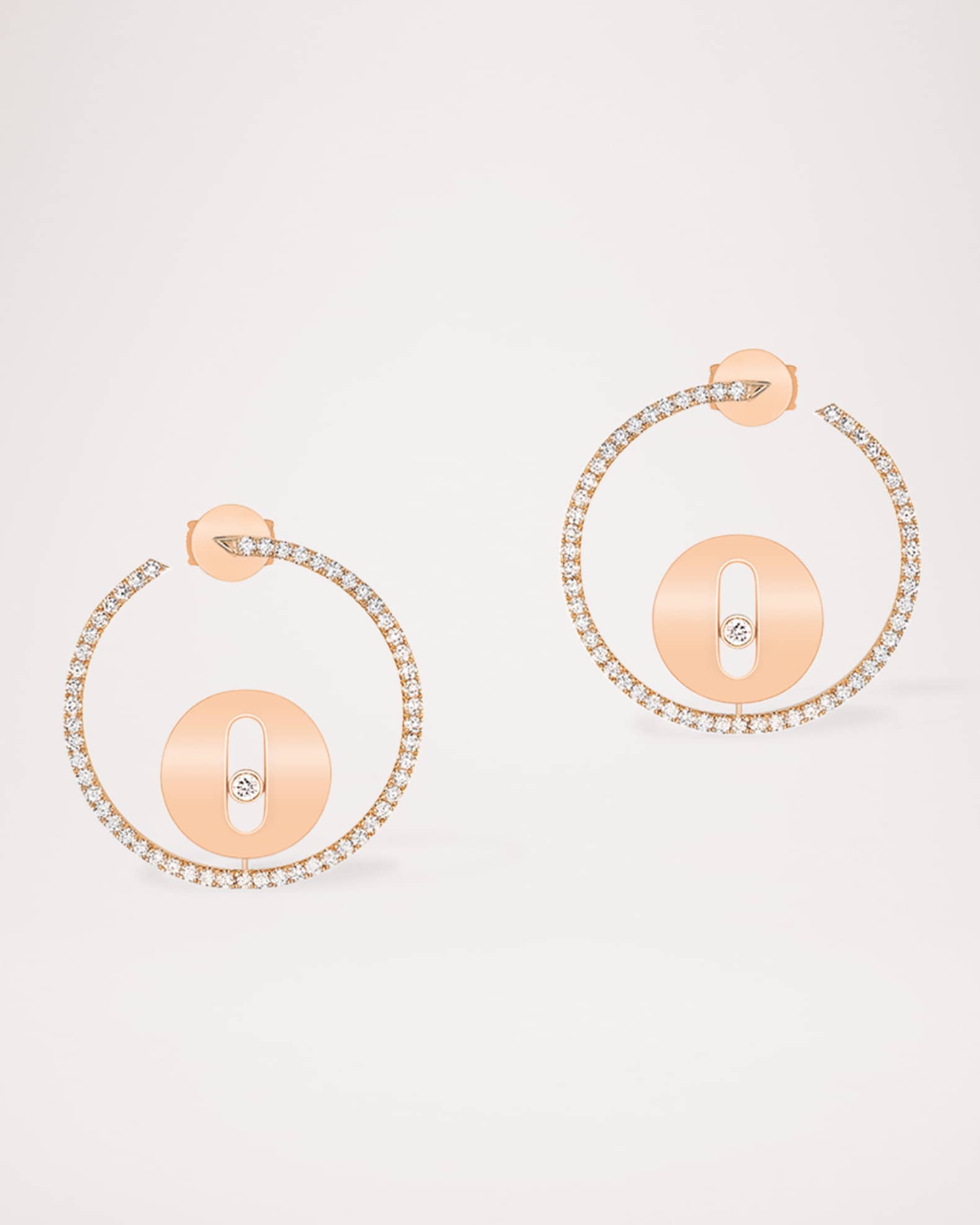 Messika Lucky Move 18K Rose Gold Diamond Hoop Earrings