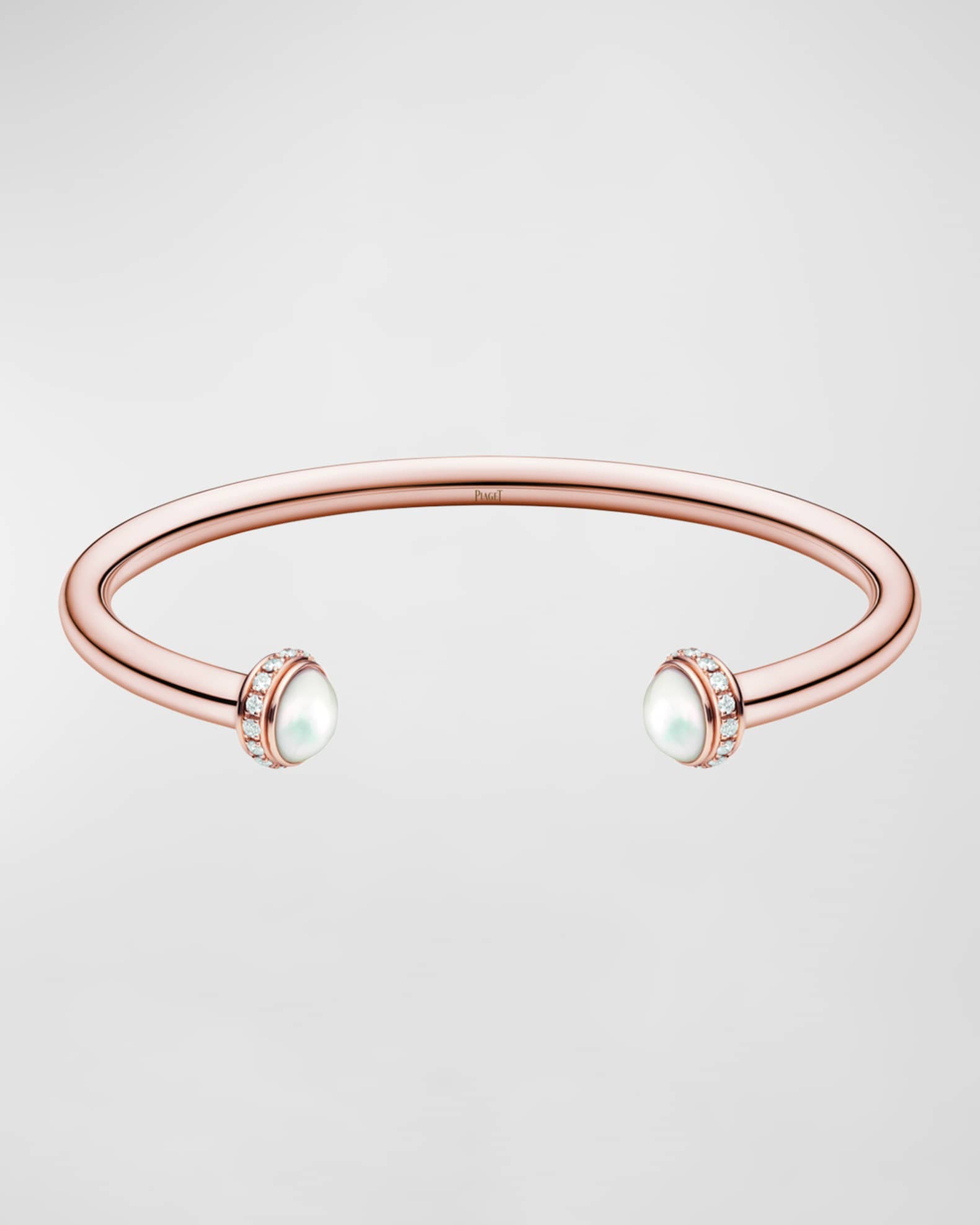 Piaget Possession 18K Carnelian Open Bangle Bracelet Rose Gold