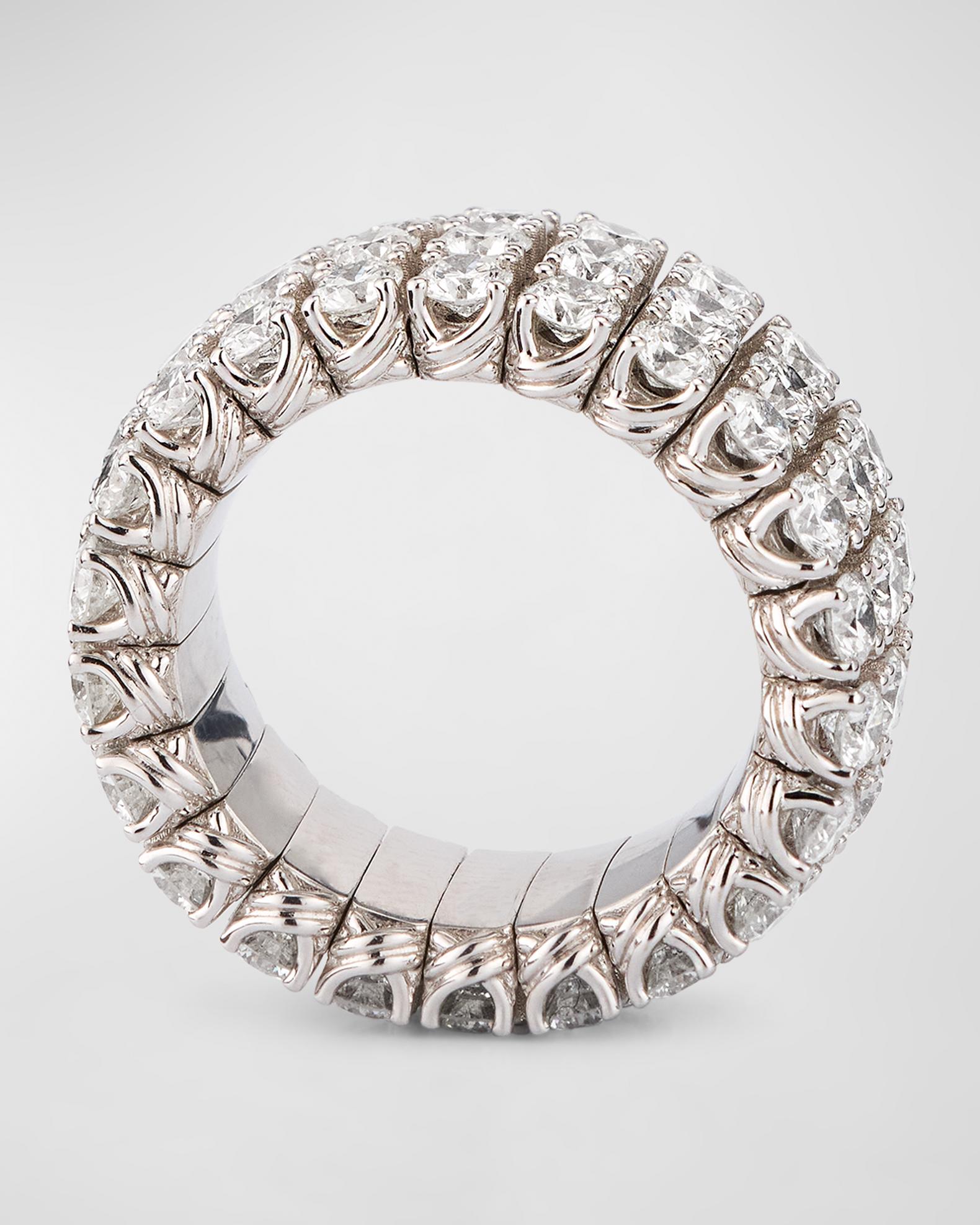 Picchiotti 18K White Gold Xpandable™ Three-Row Diamond Ring, Size 6 - 9 ...