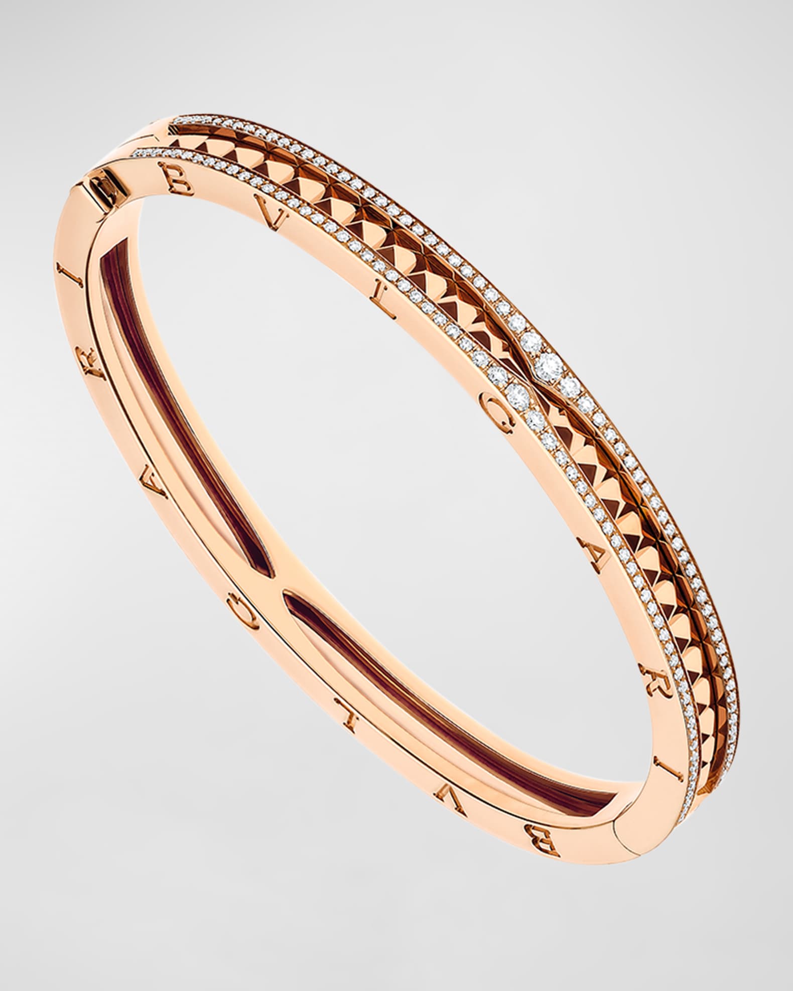 B.Zero1 Rock 18K Rose Gold Studded Diamond Bracelet, Size S 0