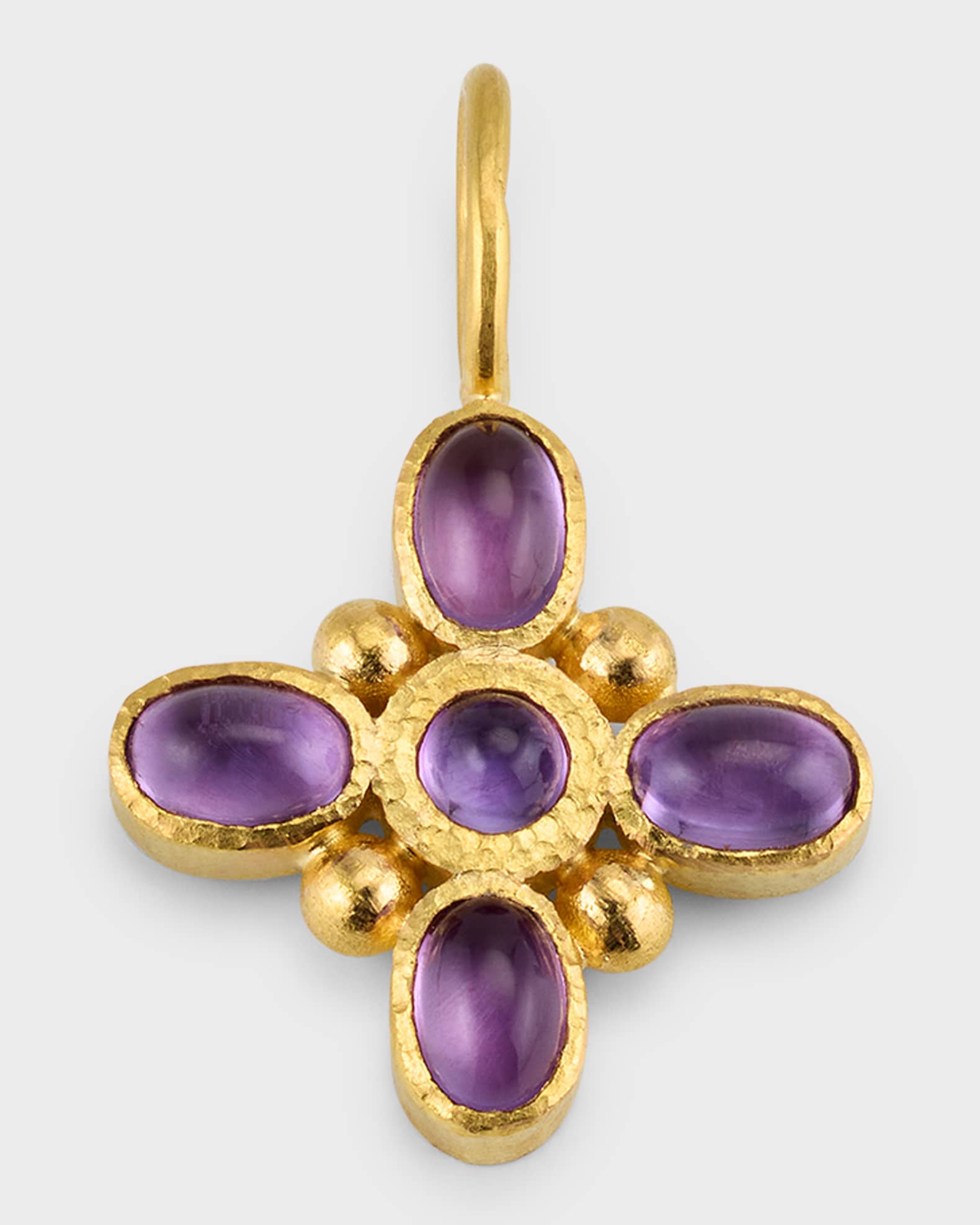 19K Amethyst Clover Pendant 0