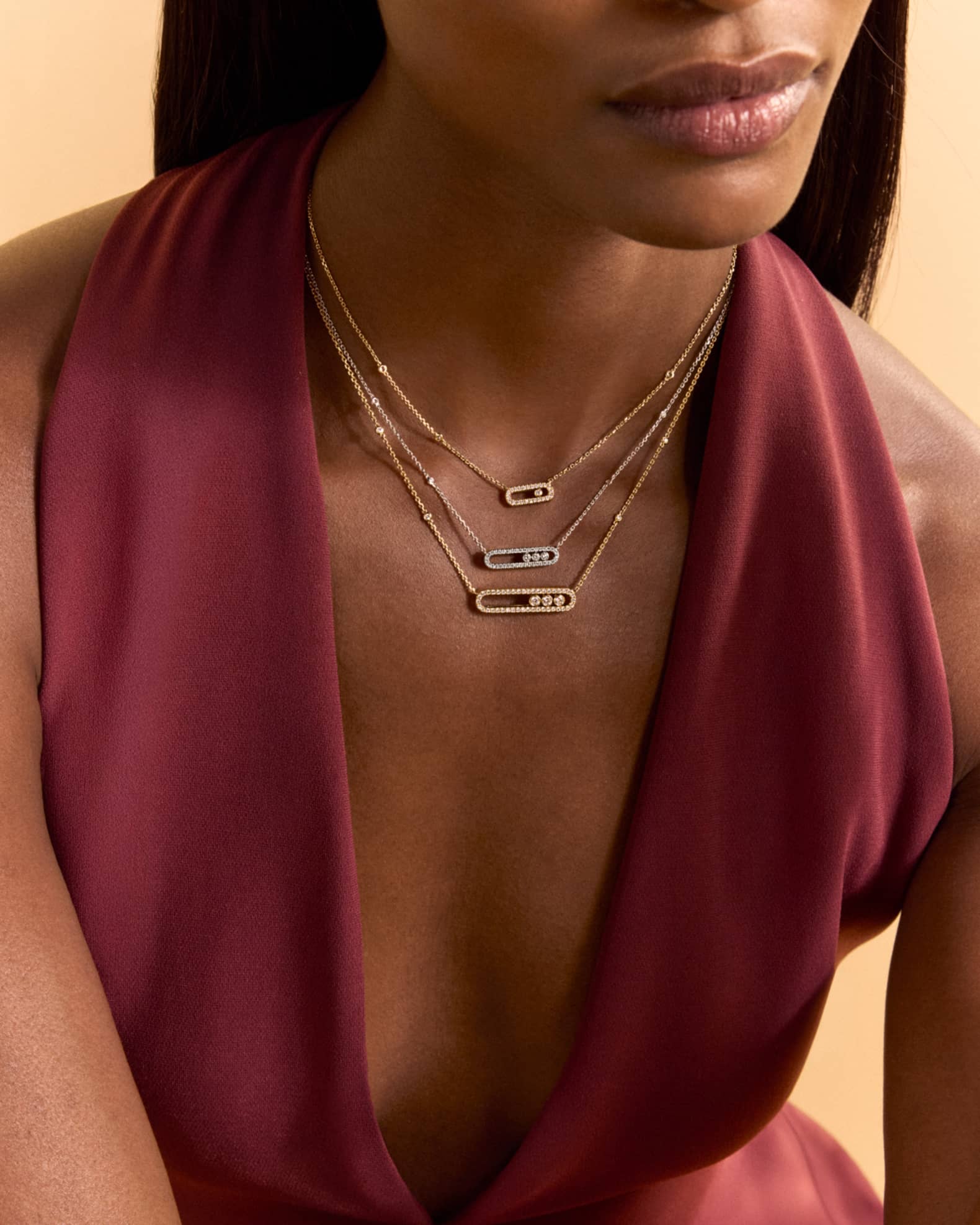 Simon Pave Diamond Paperclip Necklace main image 0