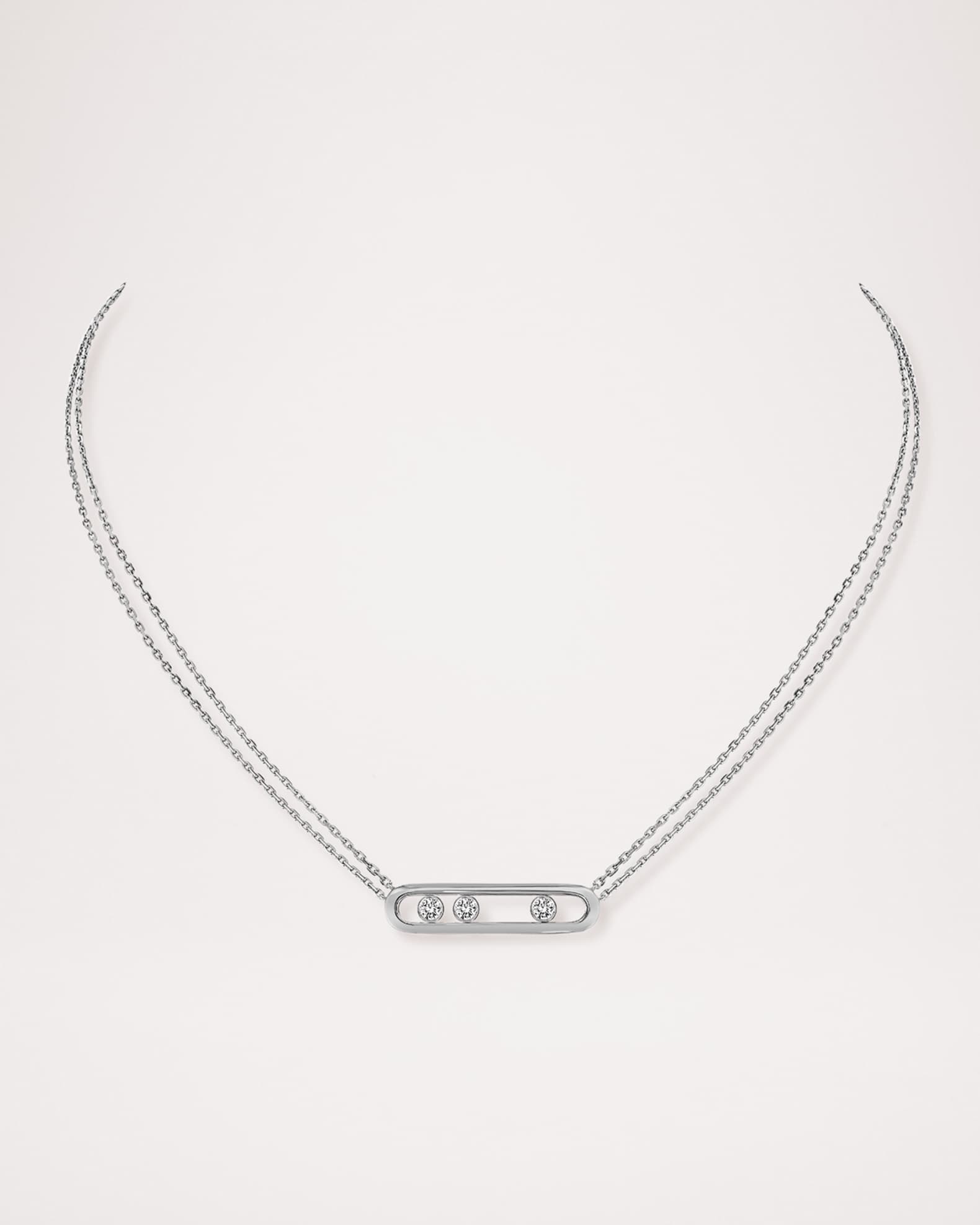 MOVE CLASSIC 18K WHITE GOLD 3 DIAMOND NECKLACE 0
