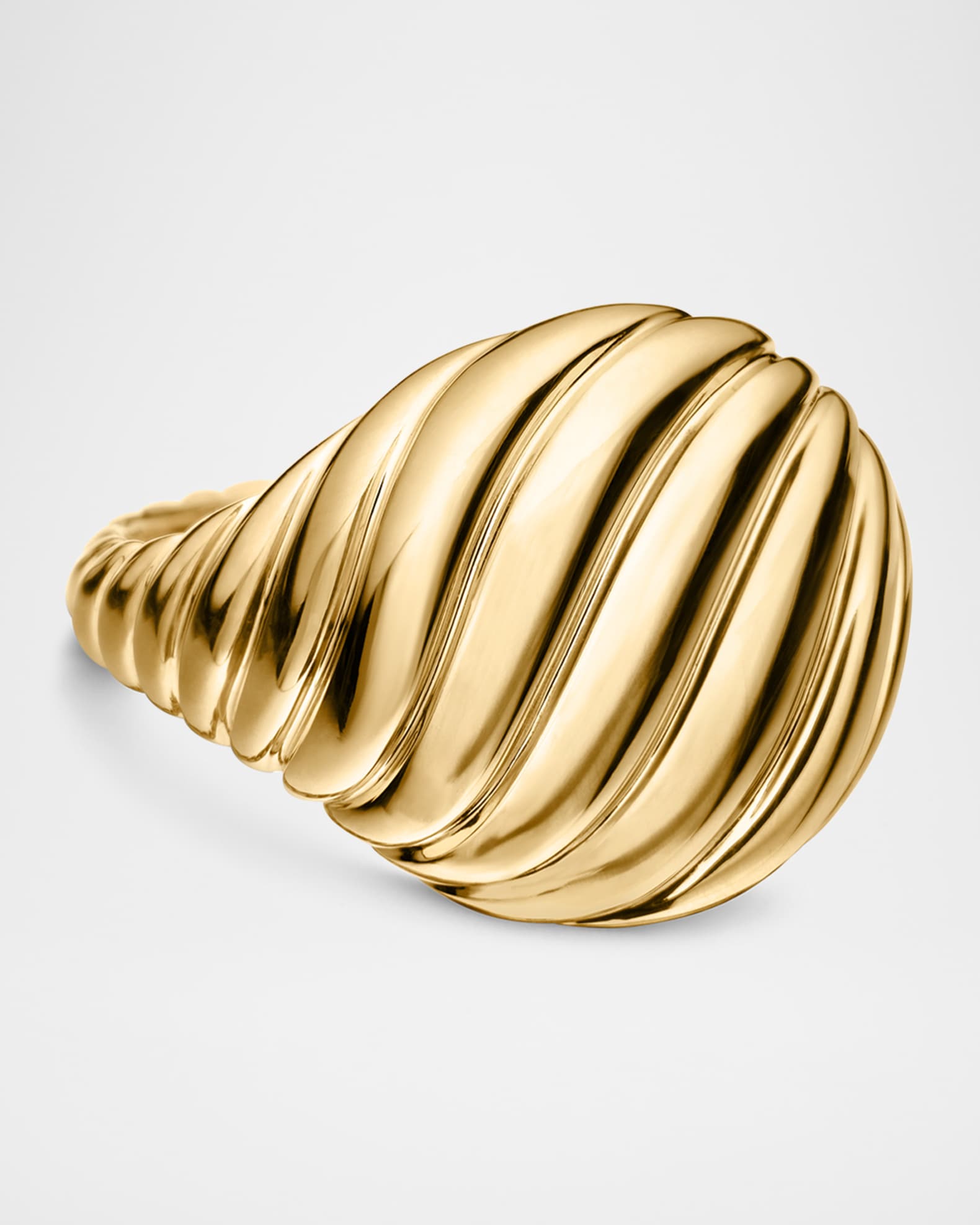 Sculpted Cable Pinky Ring in 18K Gold, 13mm 0