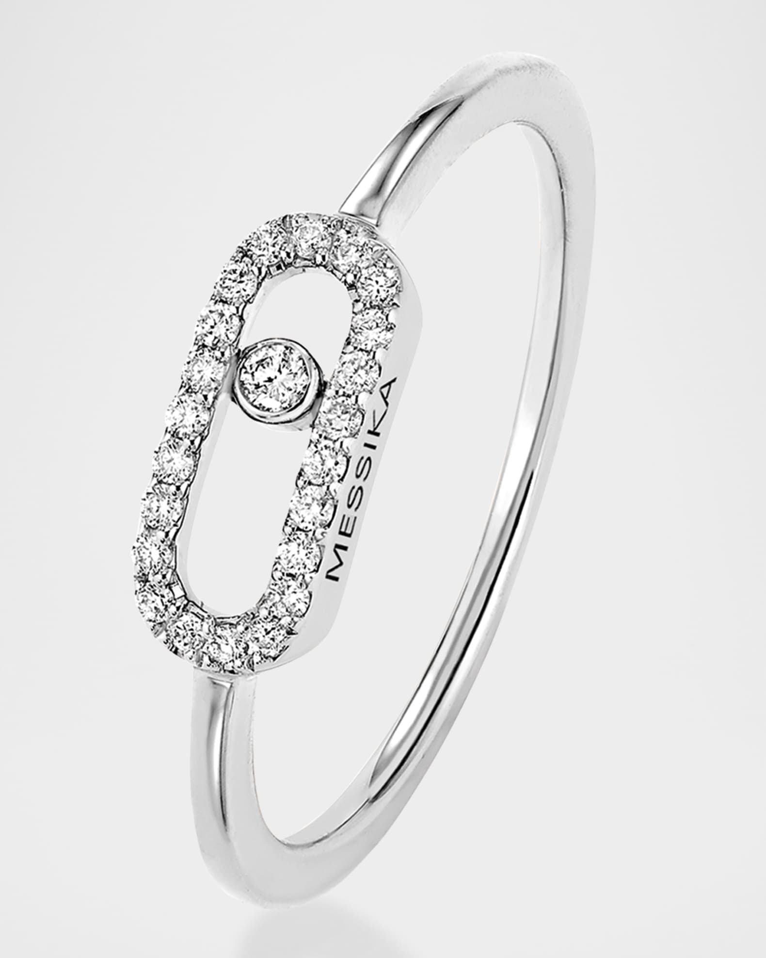 Move Uno 18K White Gold Diamond Bezel Ring 0