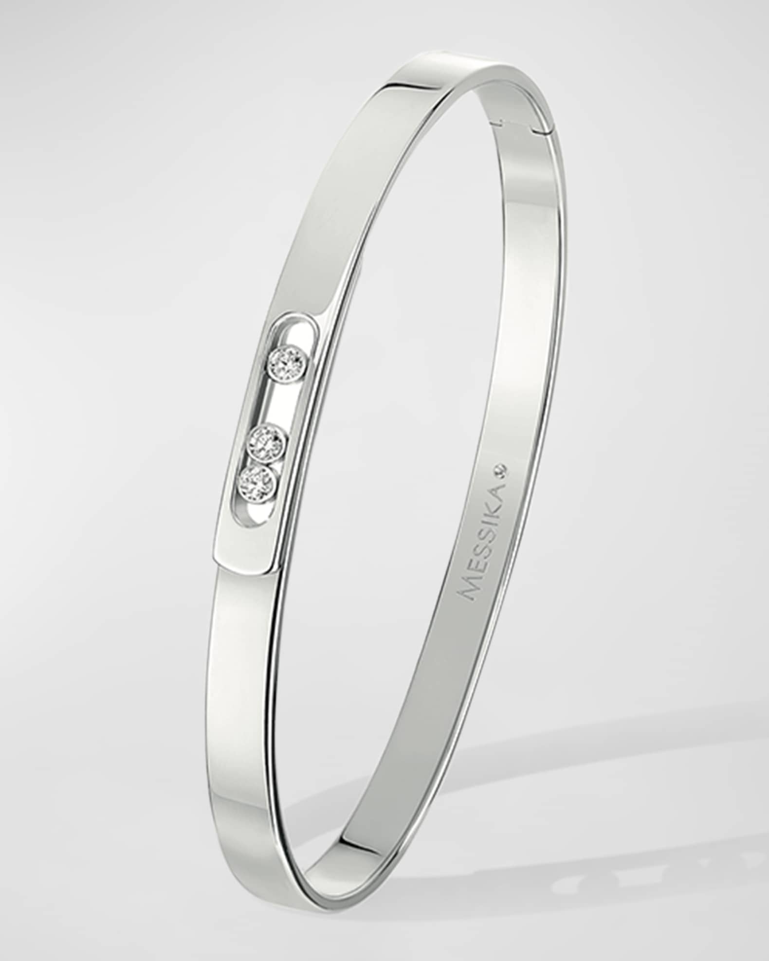 MOVE NOA 18K WHITE GOLD 3-DIAMOND BANGLE 0