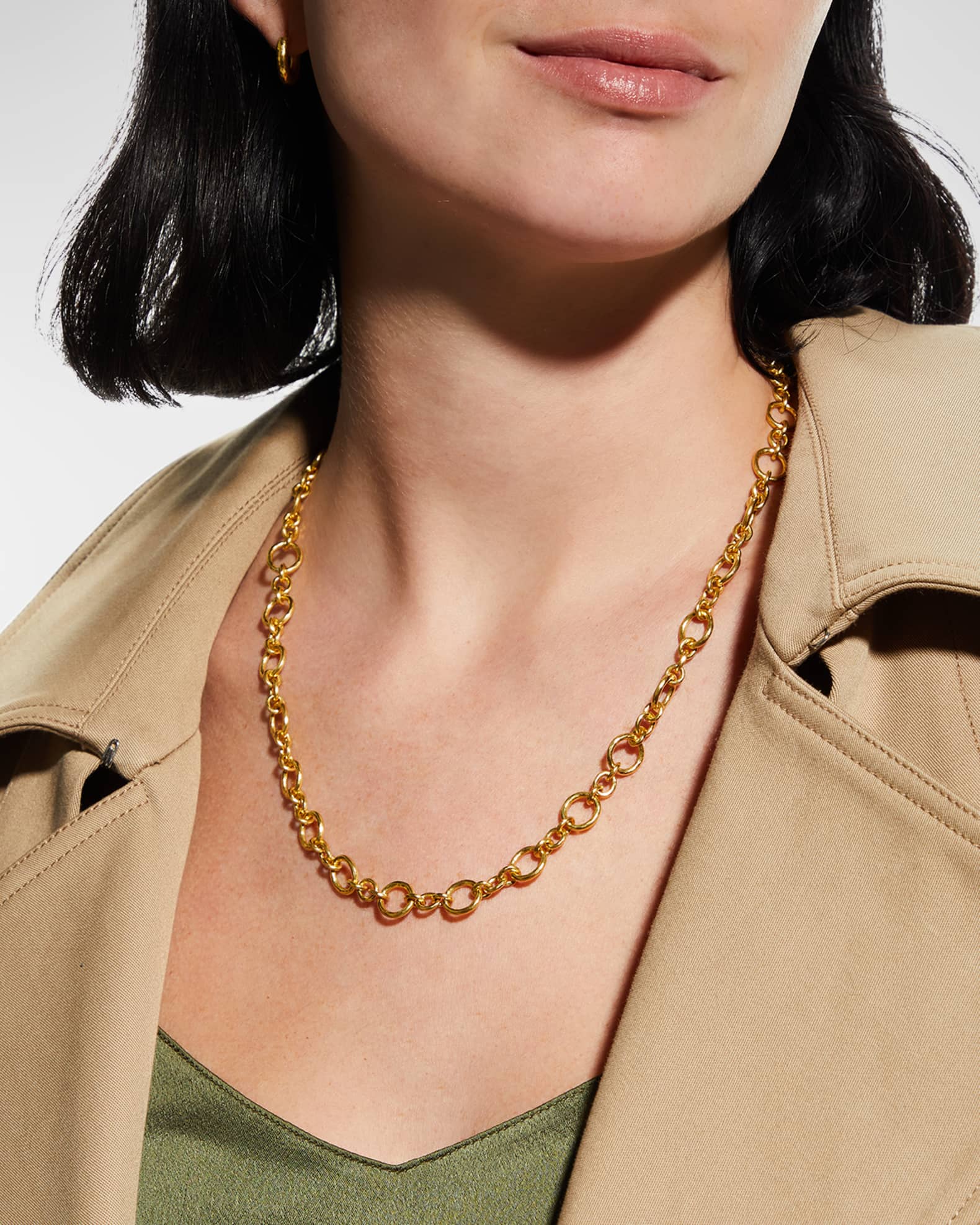 19K Riviera Gold Link Necklace, 21"L 1
