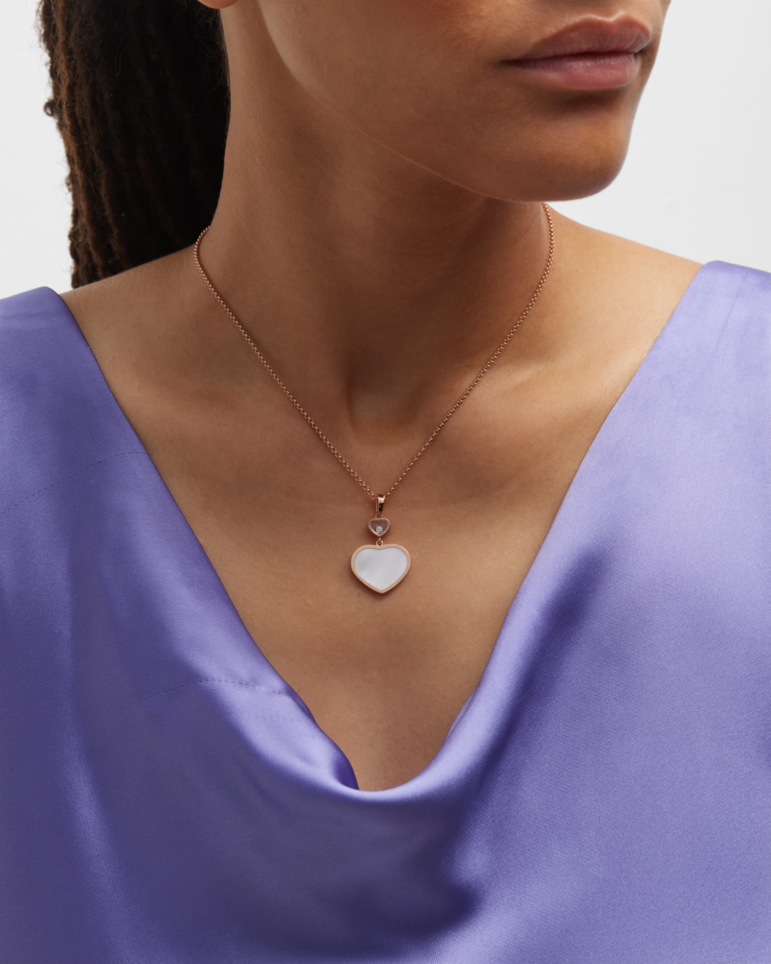 Chopard Happy Hearts 18K Rose Gold Mother-of-Pearl & Diamond Long