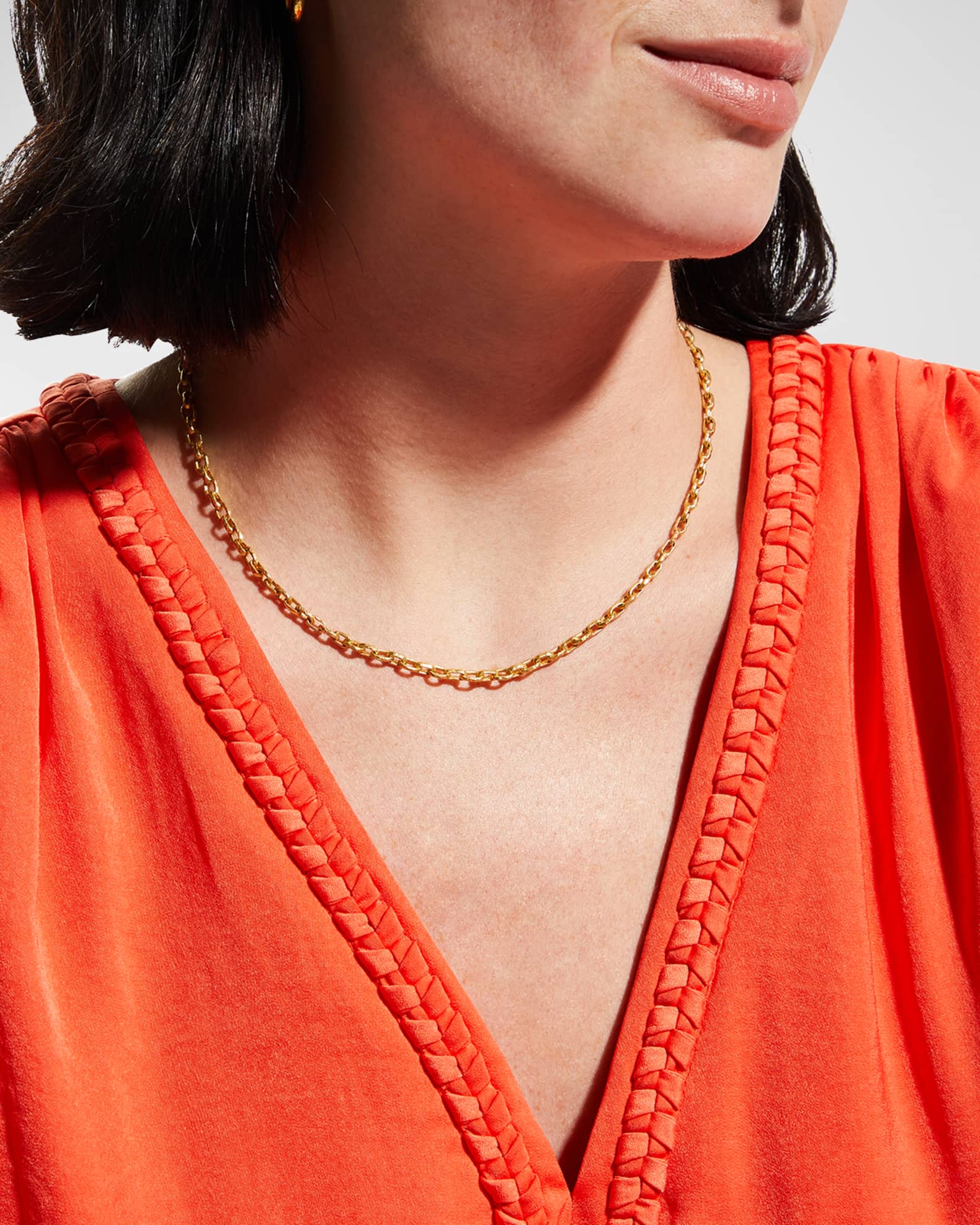 Cortina 19k Gold Link Necklace, 17"L 1