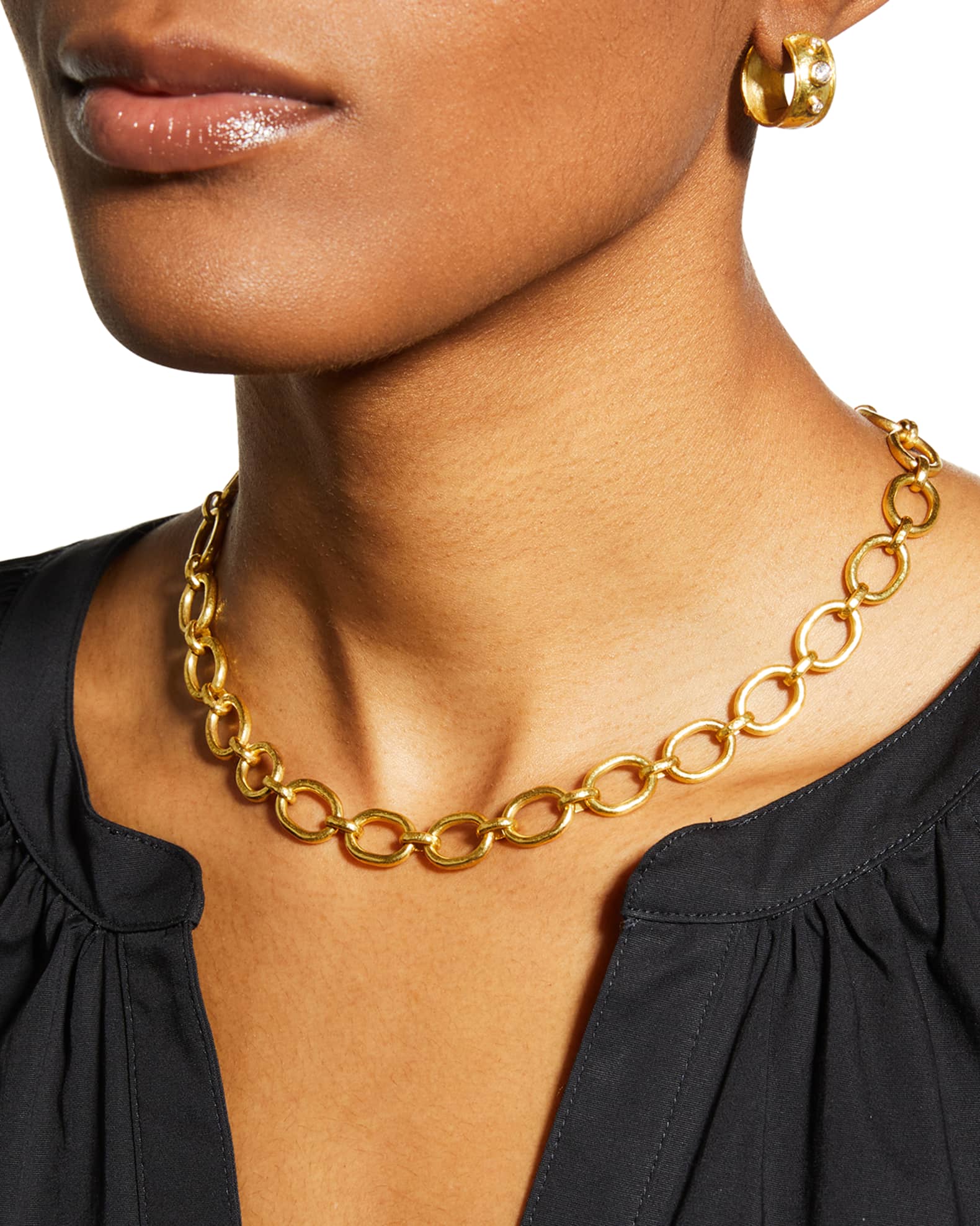 19K Fiesole Link Necklace, 17"L 1