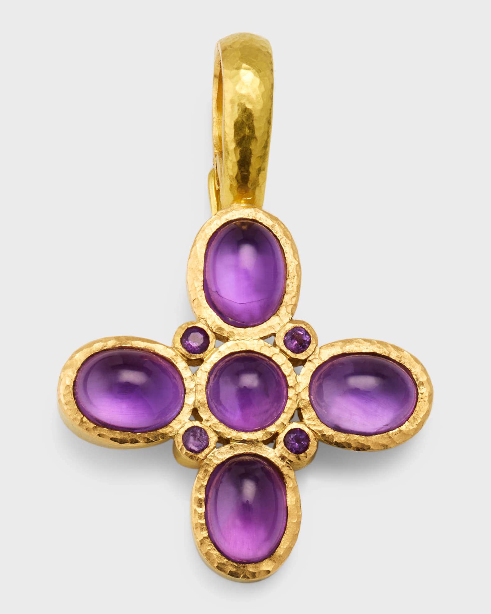19K Amethyst Clover Pendant 0