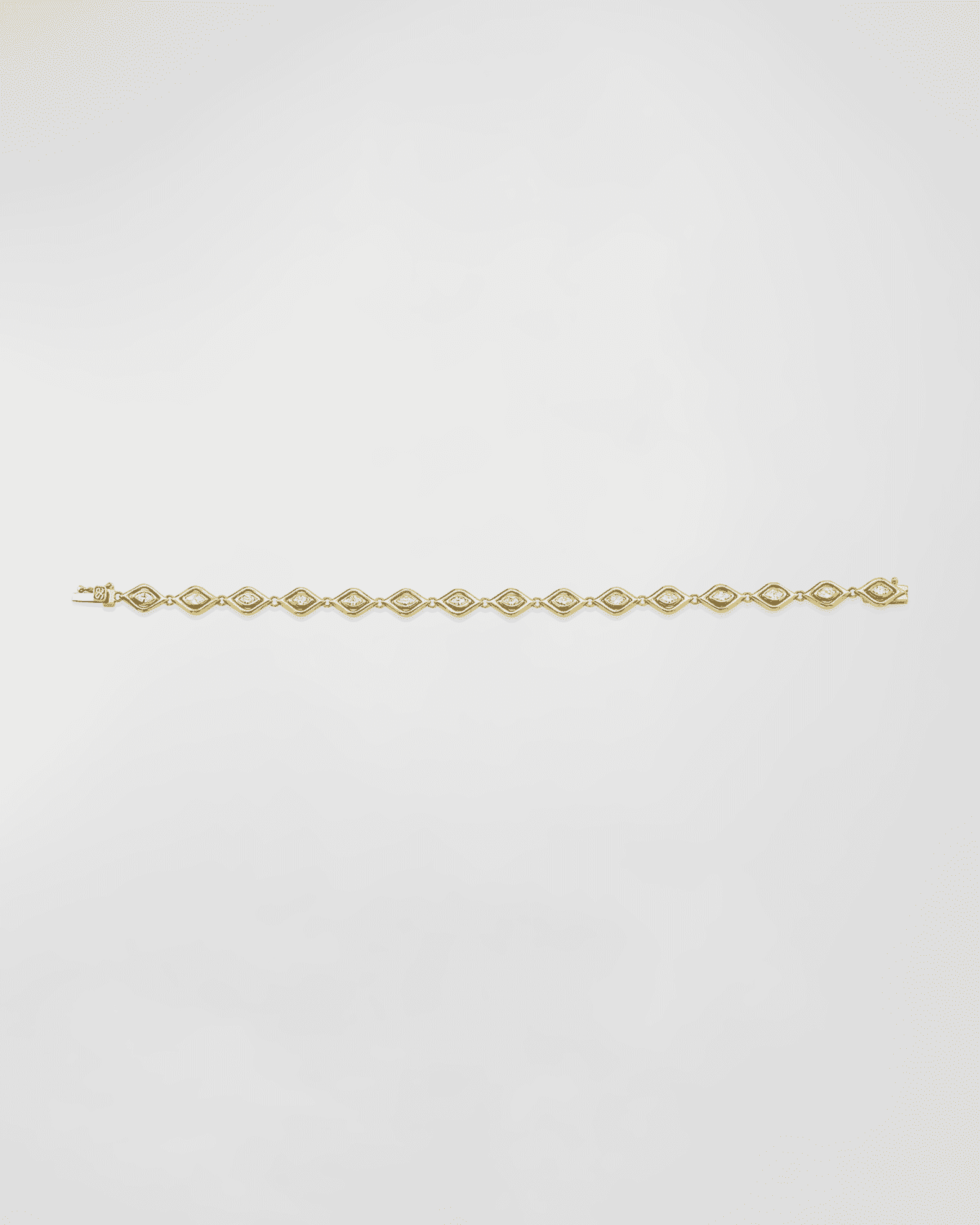 14K Yellow Gold Marquis Diamond Evil Eye Eternity Bracelet 1