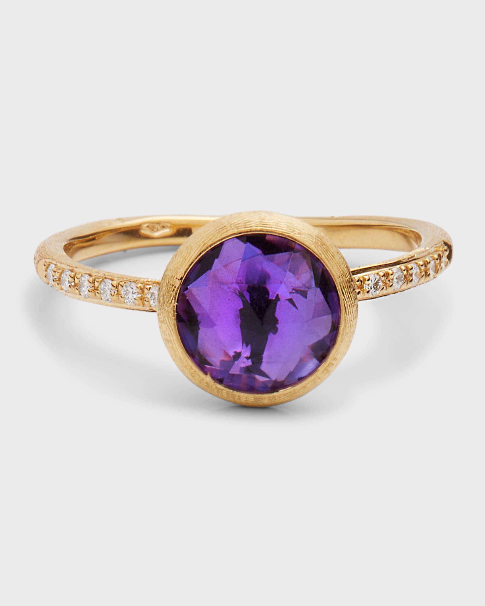 Jaipur Color 18K Gold Amethyst & Diamond Stackable Ring,  Size 7 0