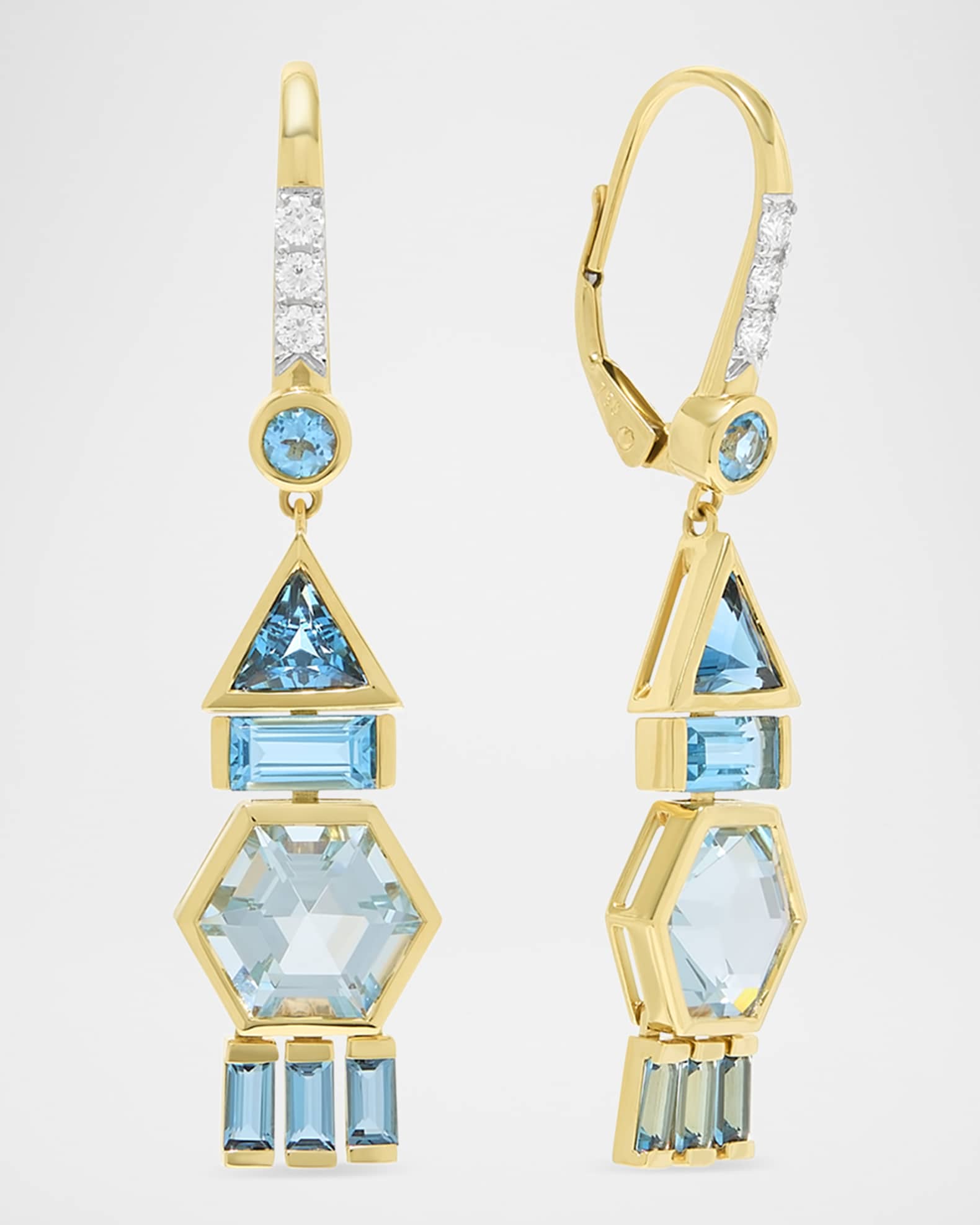 18K Yellow Gold Round Dangle Earrings 0