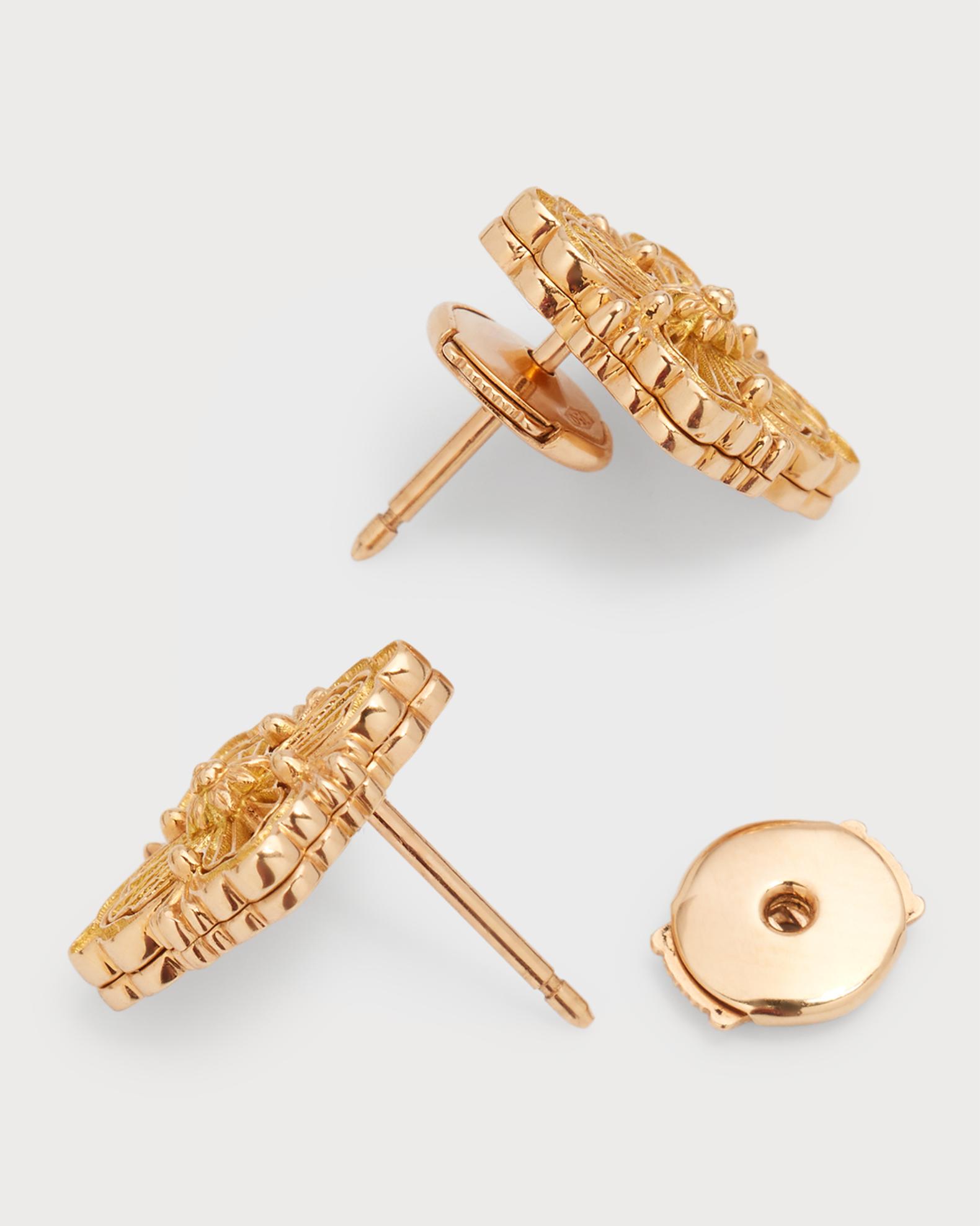 Buccellati Opera Tulle 18K Gold Onyx Earrings | Neiman Marcus
