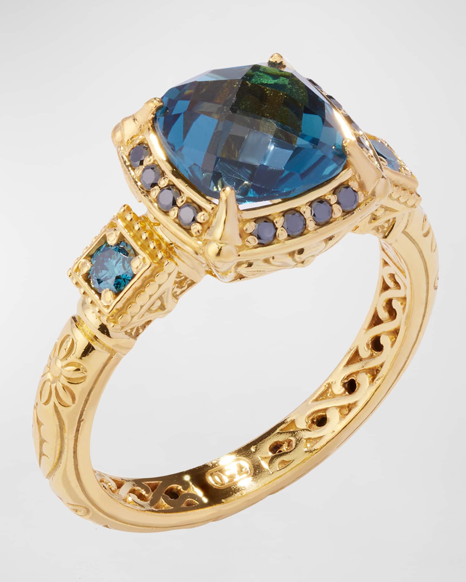 Peridot, White Diamond and White Sapphire Ring, Size 7 1
