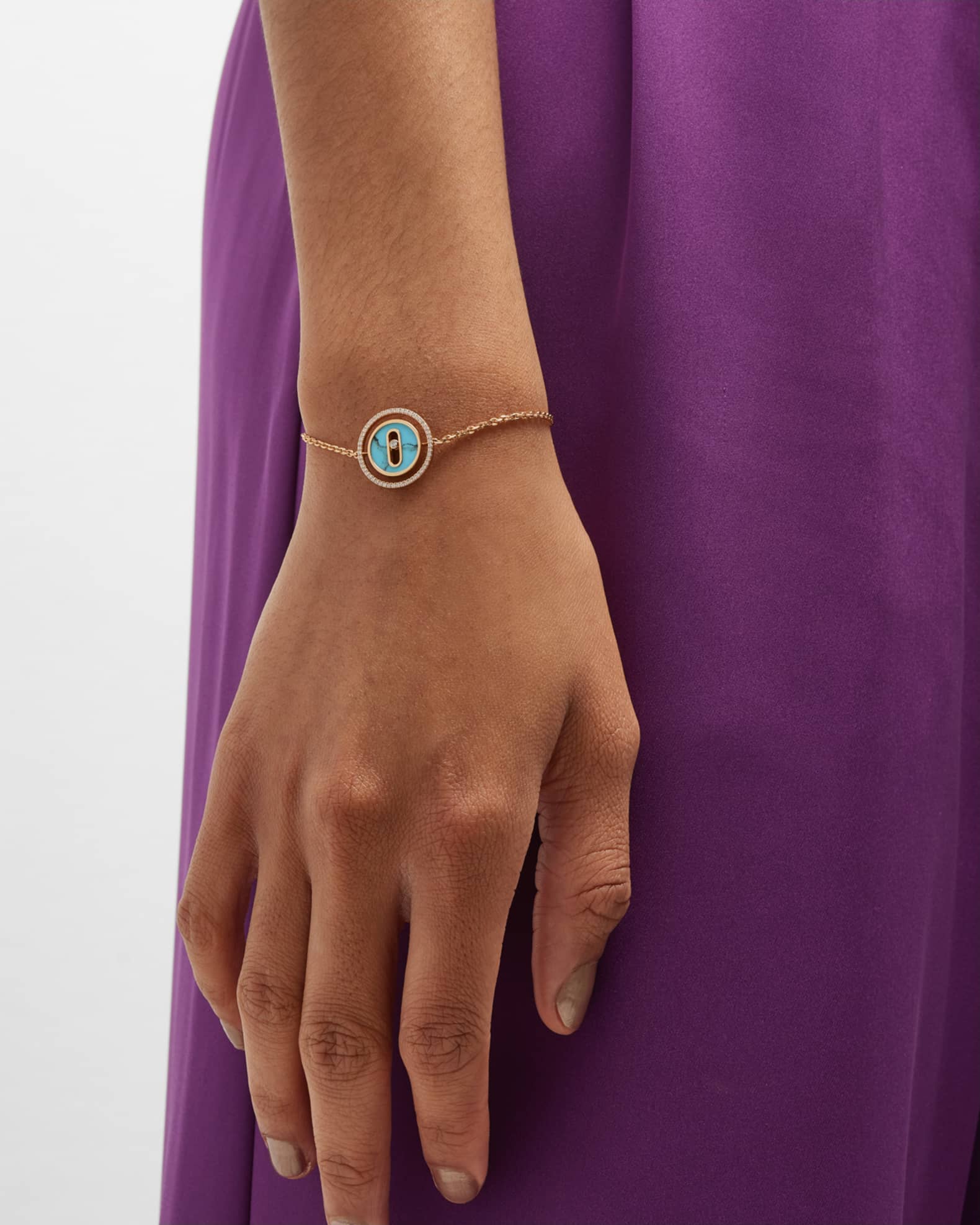 LUCKY MOVE 18K ROSE GOLD TURQUOISE PENDANT BRACELET 1