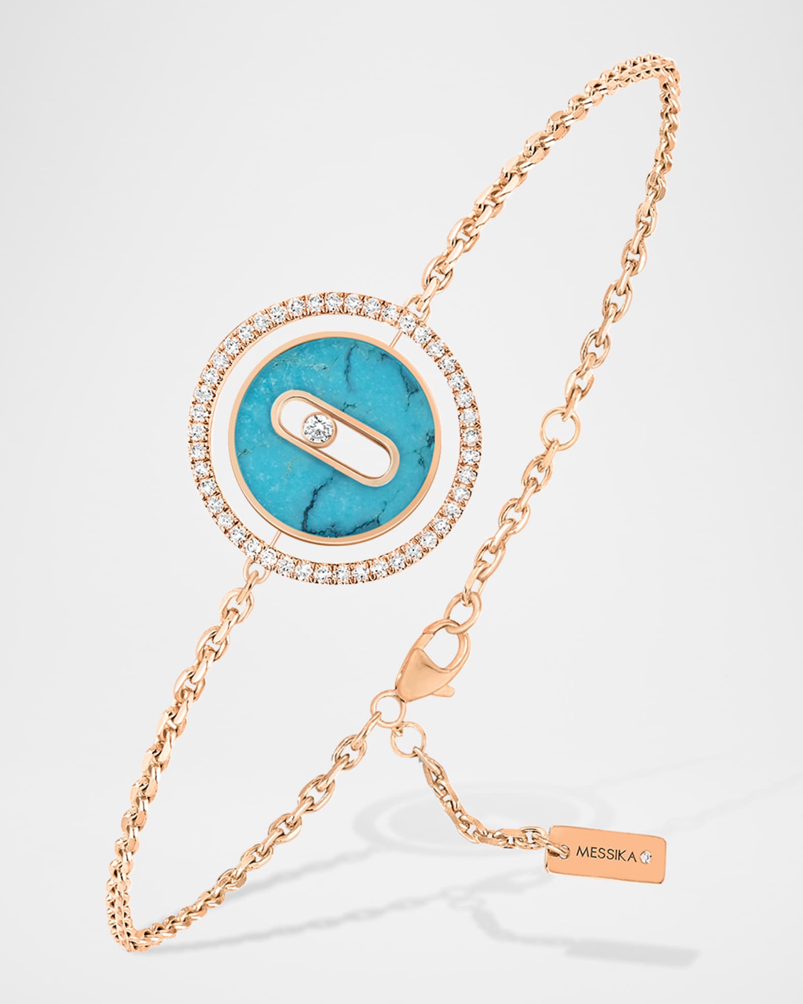 LUCKY MOVE 18K ROSE GOLD TURQUOISE PENDANT BRACELET 0
