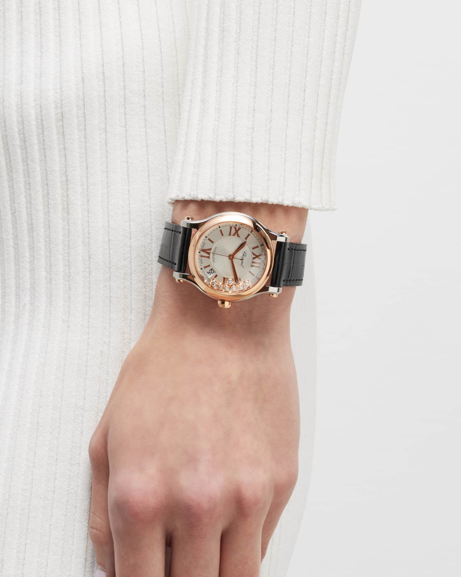 Happy Sport 36mm 18K Rose Gold 7-Diamond Watch 1