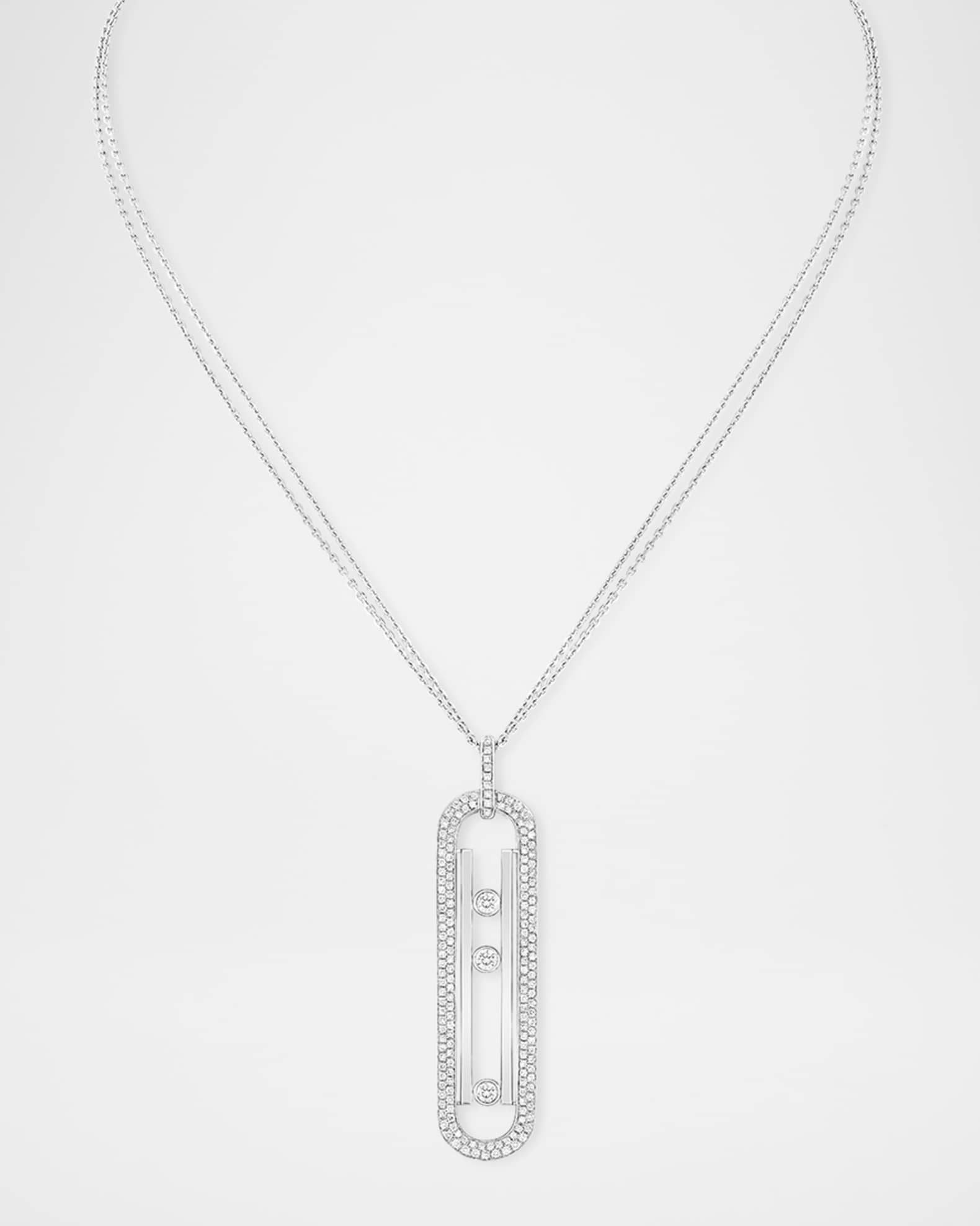 Messika Move Diamond 18K White Gold Long Necklace