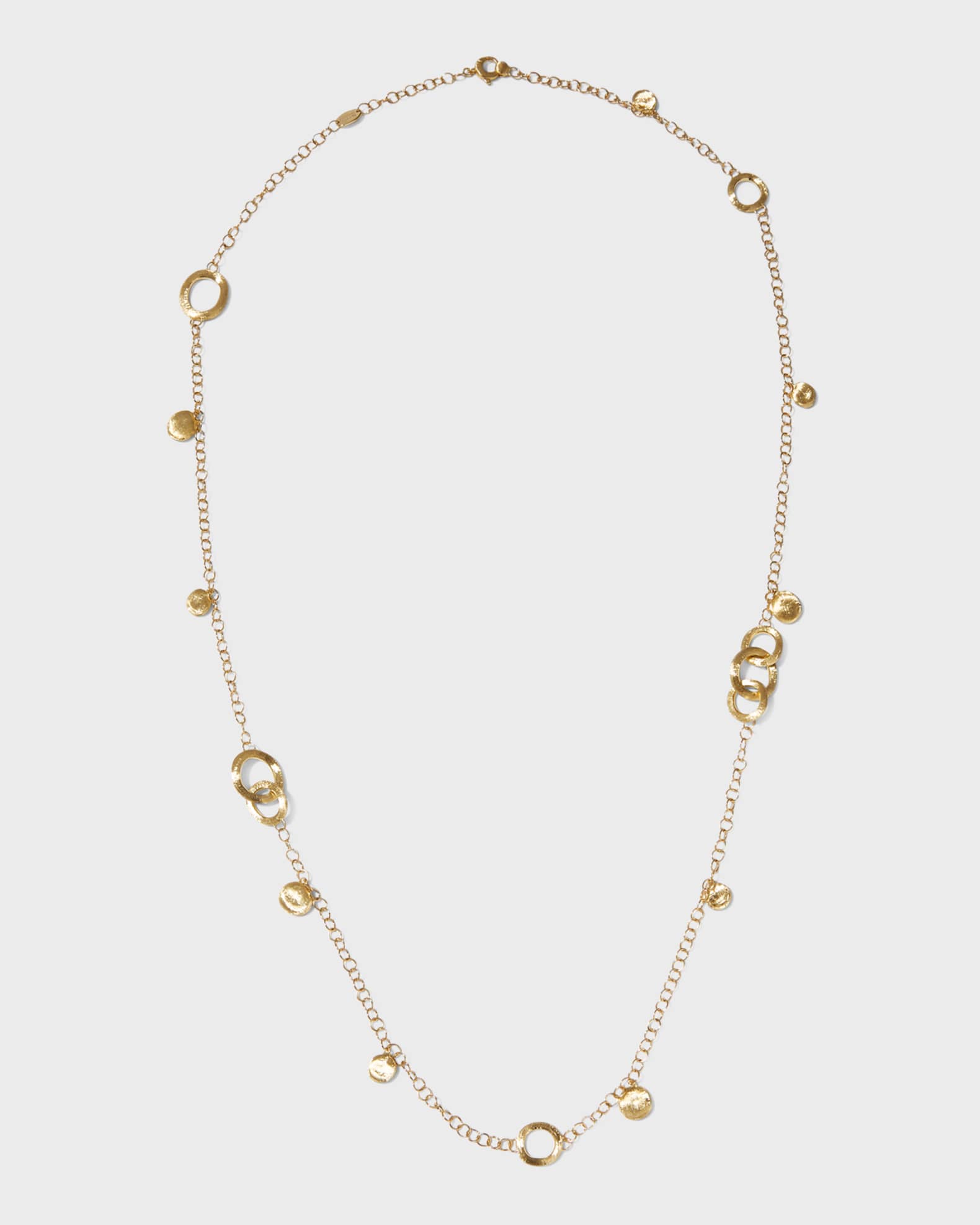 18k Jaipur Yellow Gold Long Charm Necklace 0