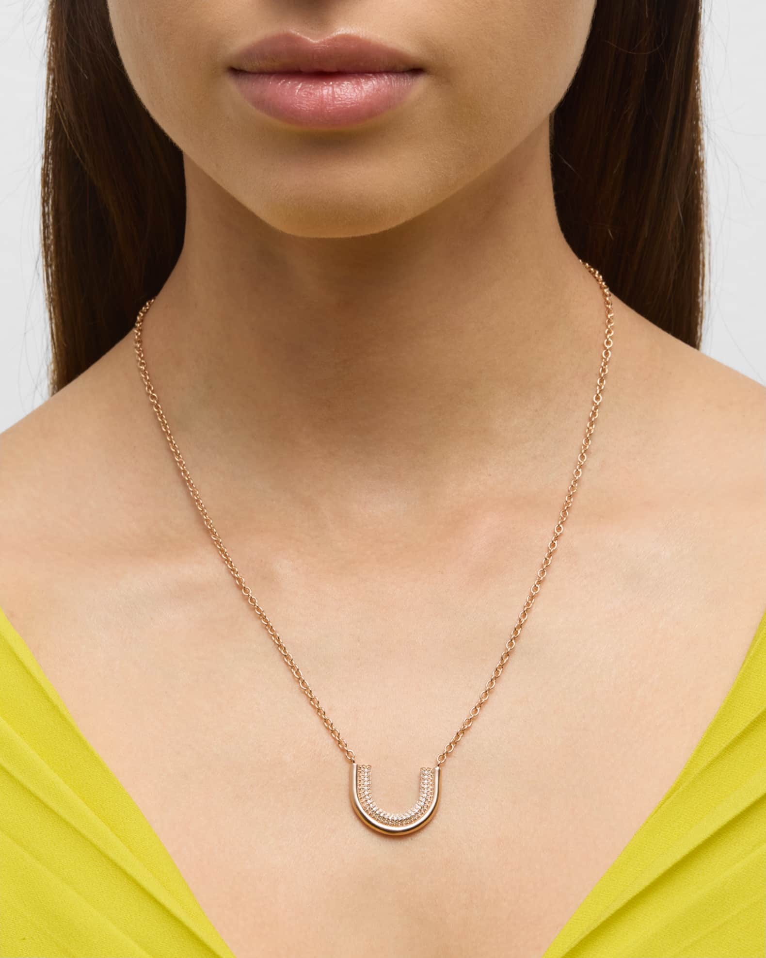 Thoby 18K Rose Gold and Diamond Large Tubular Necklace 1
