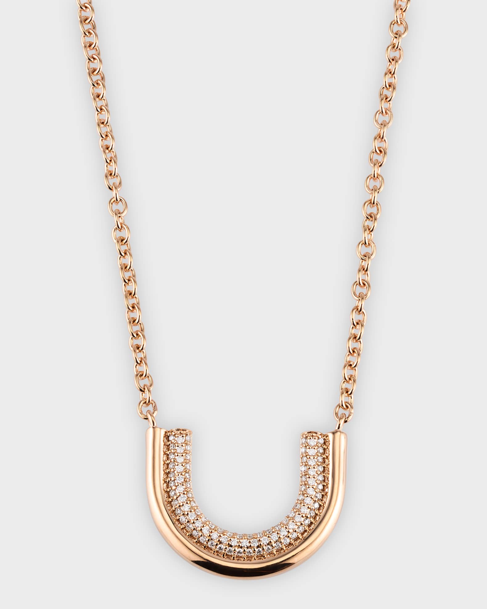Thoby 18K Rose Gold and Diamond Large Tubular Necklace 0