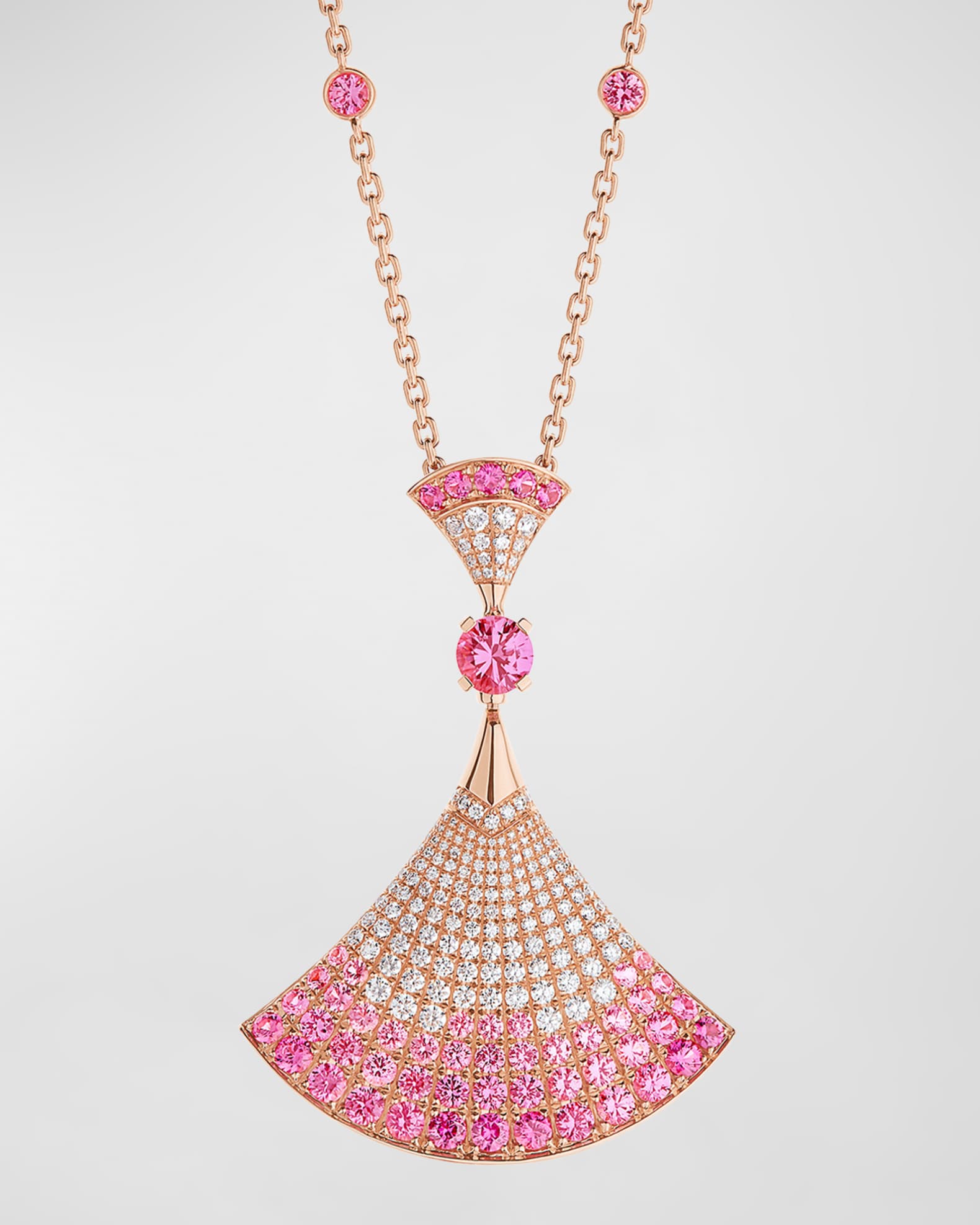 BVLGARI Divas Dream Ombre Pink Sapphire Ruby and Diamond Necklace Neiman Marcus