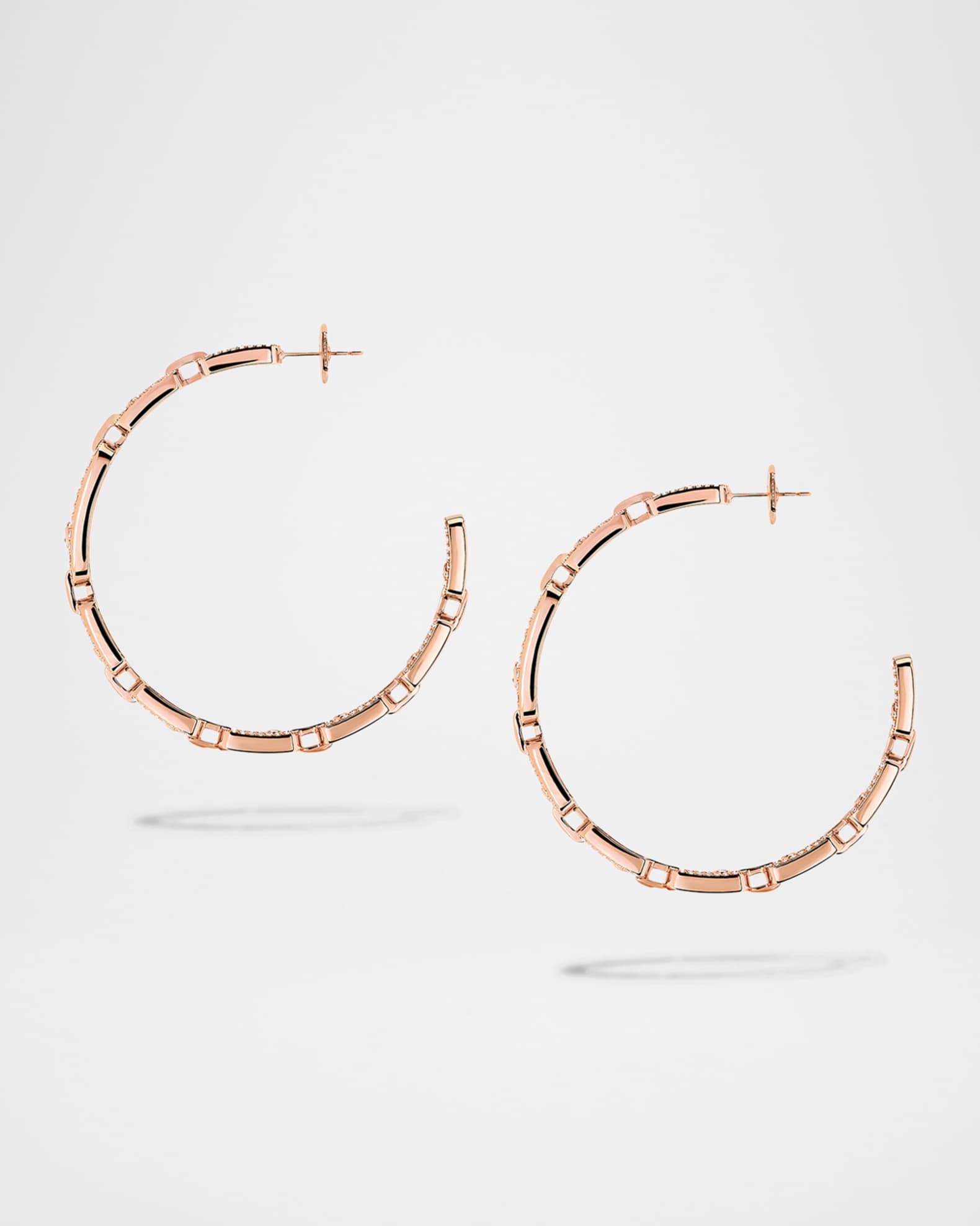 Messika MOVE LINK 18K MEDIUM DIAMOND HOOP EARRINGS | Neiman Marcus