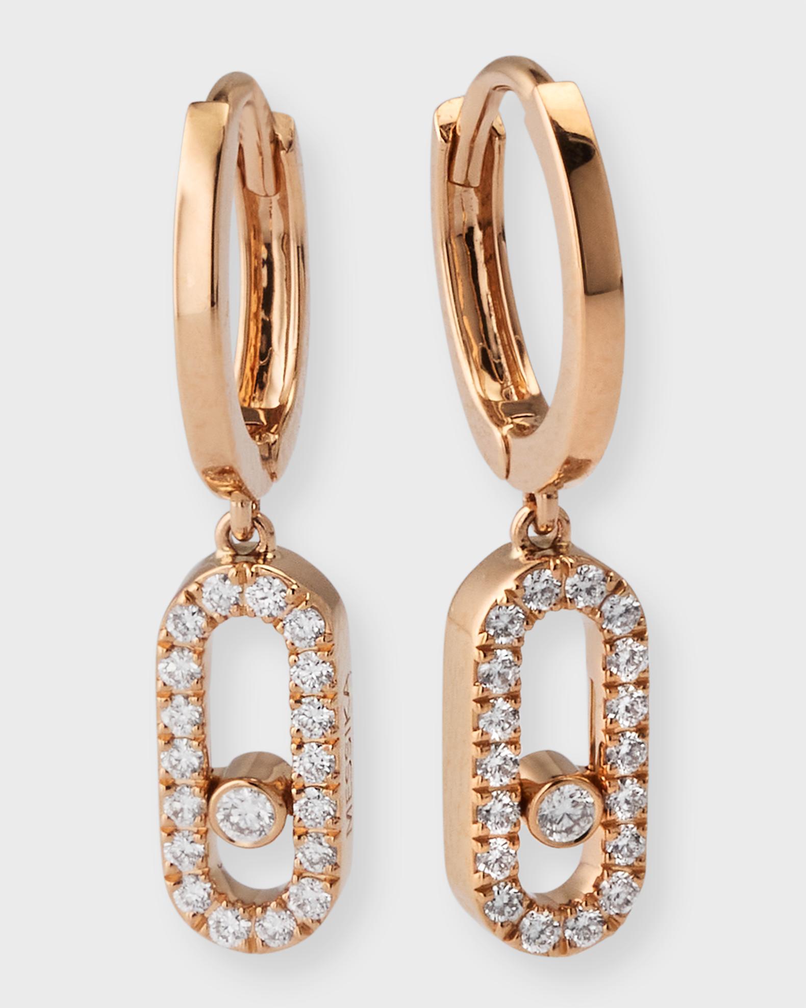 Messika Move Uno 18K Rose Gold Diamond Hoop Earrings | Neiman Marcus