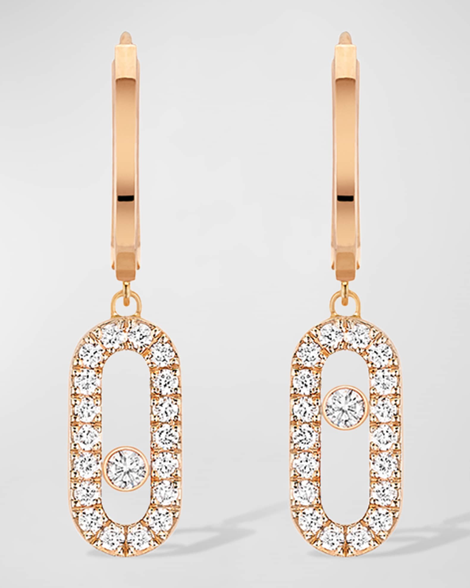 Move Uno 18K Rose Gold Diamond Hoop Earrings 0