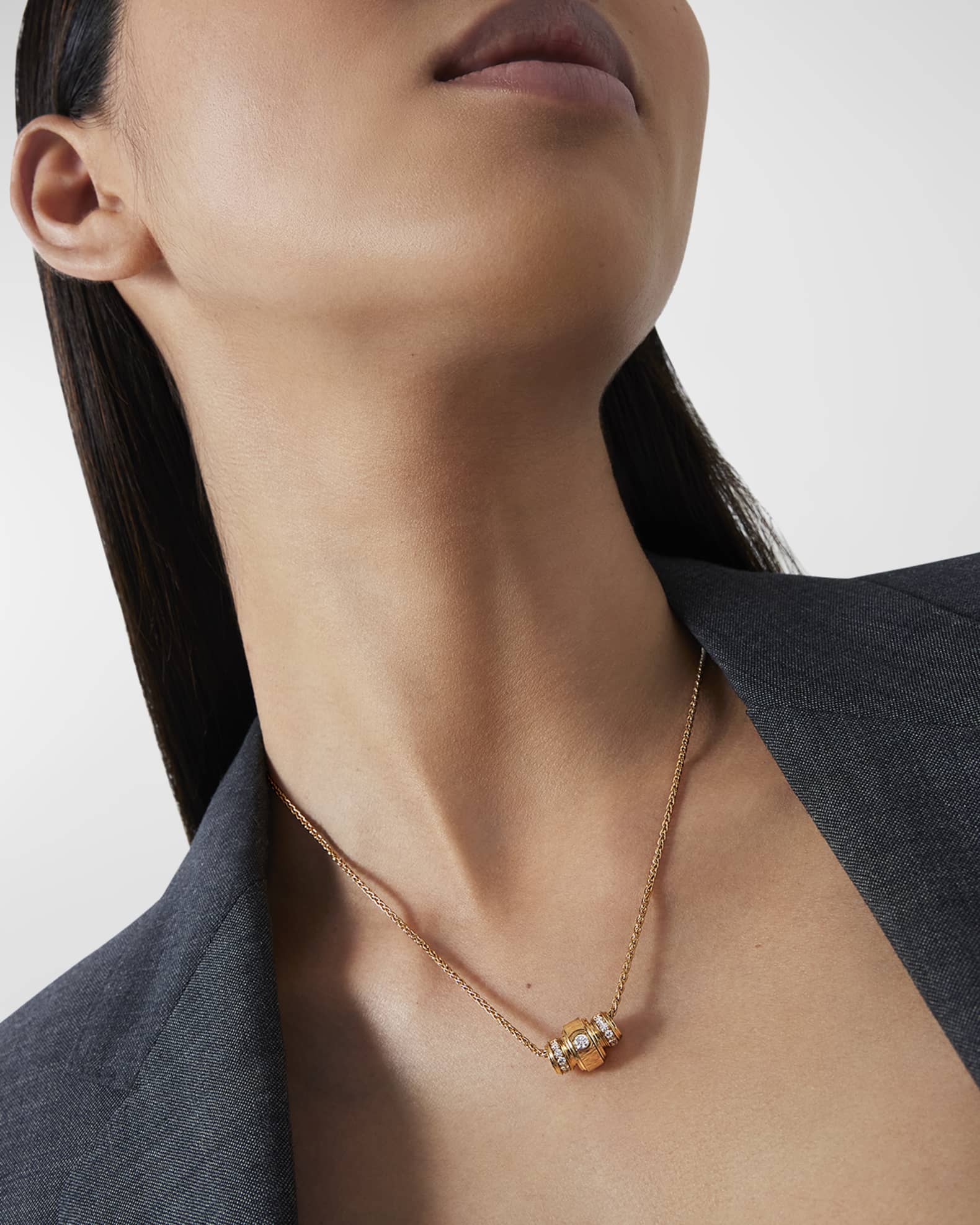 Possession Decor Palace 18K Rose Gold Pendant Diamond Necklace 1