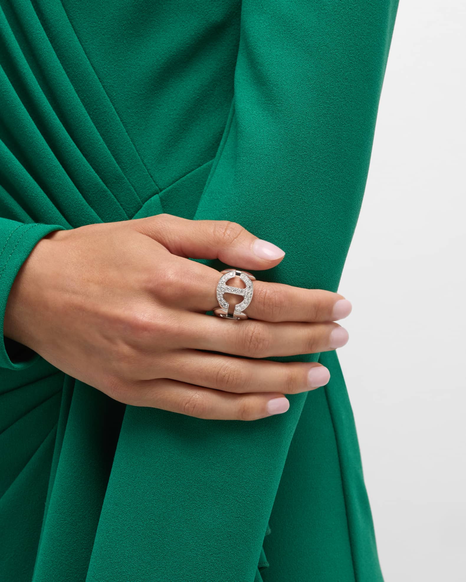 国内最安値！ Hoorsenbuhs Diamonds with Ring Link Square Gold White 18K アクセサリー