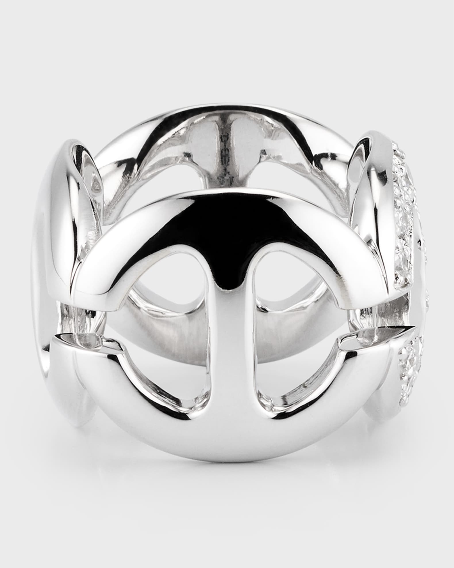買得 18K Hoorsenbuhs White Diamonds with Ring Link Square Gold アクセサリー
