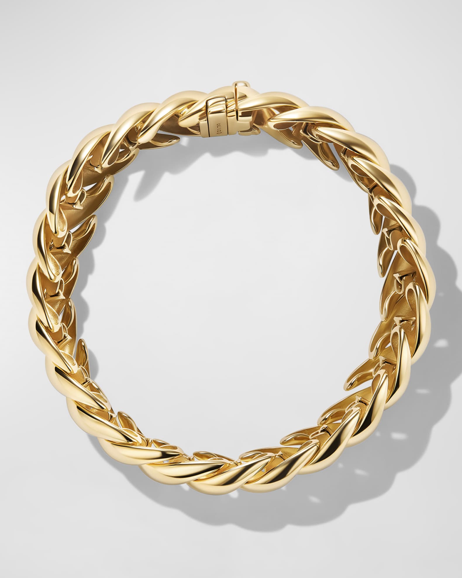 14mm Sculpted Cable Bracelet in 18K Gold 1