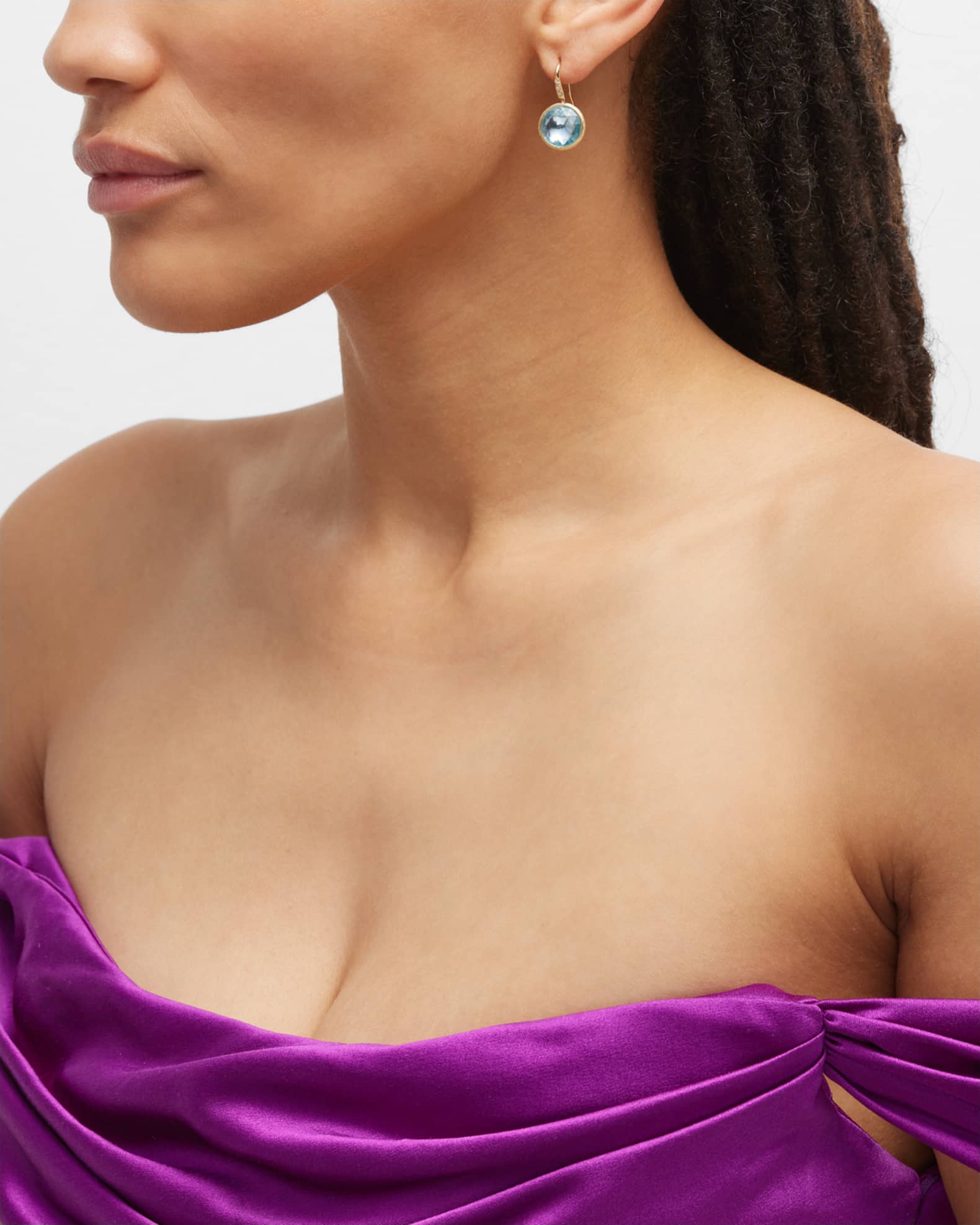 Jaipur Color Drop Earrings with Diamonds and Topaz 1