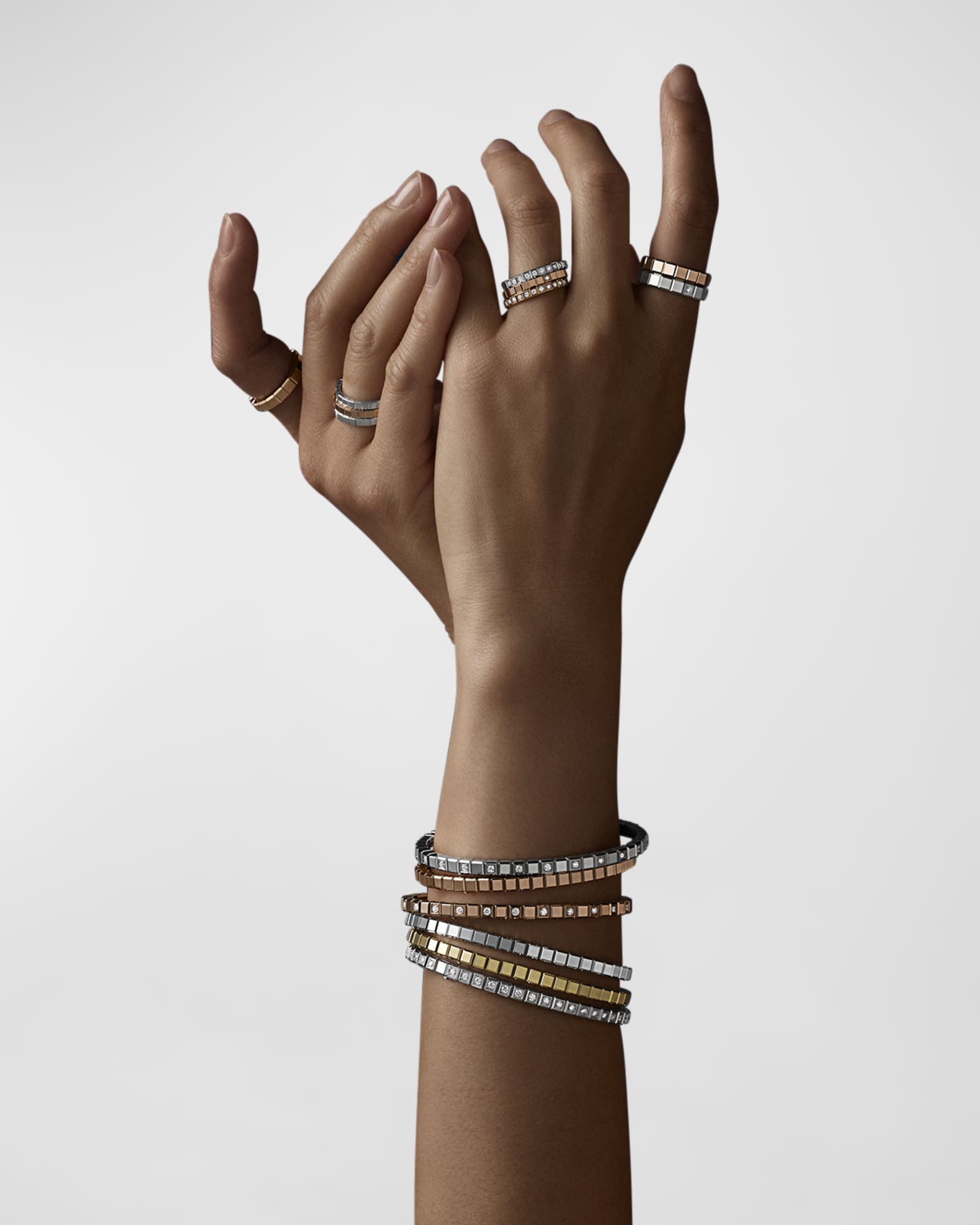 Chopard Ice Cube 18K White Gold Bangle, Size Medium | Neiman Chopard Ice Cube 18K White Gold Bangle, Size Medium | Neiman
