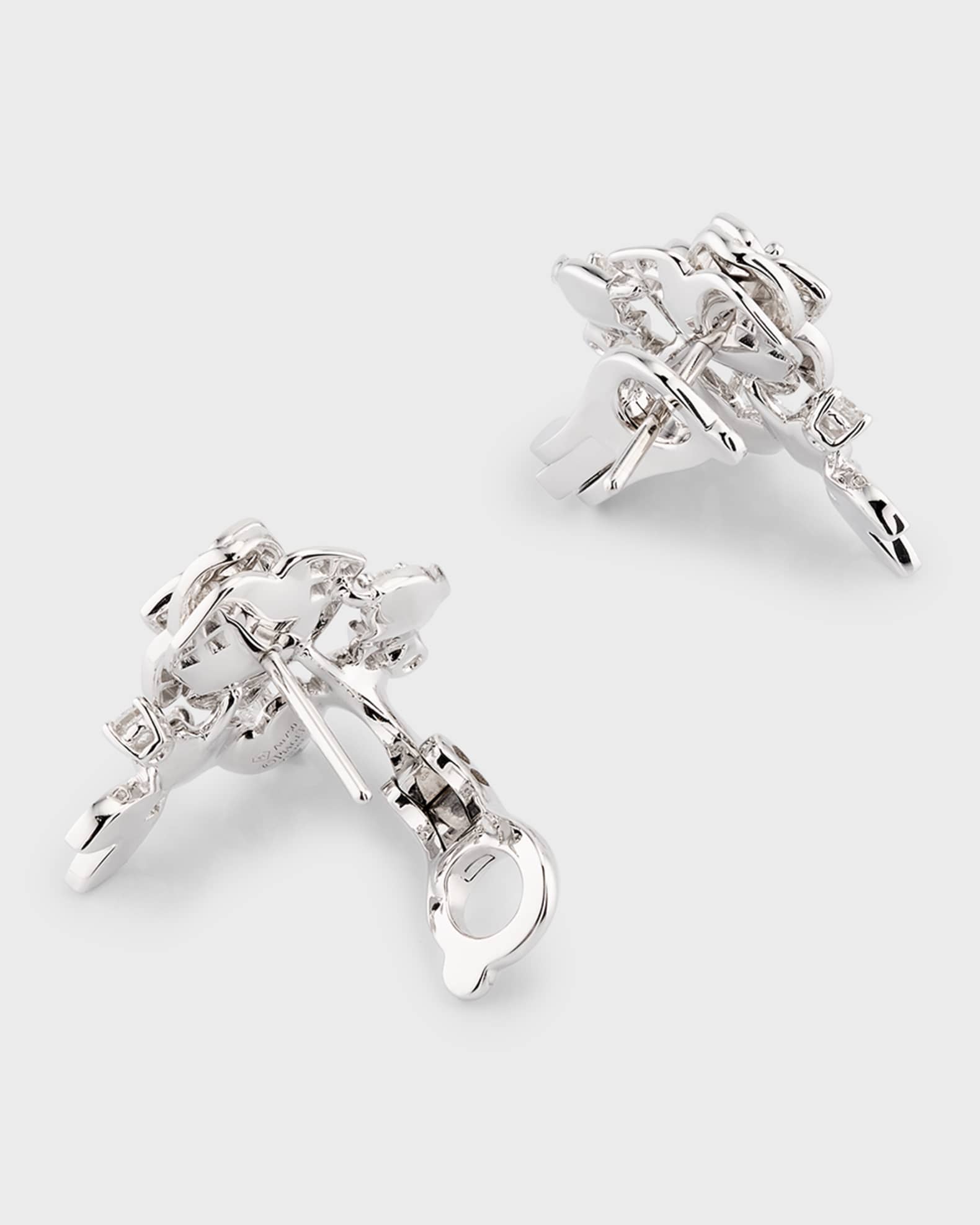 PIAGET Rose 18k White Gold Diamond Earrings Neiman Marcus