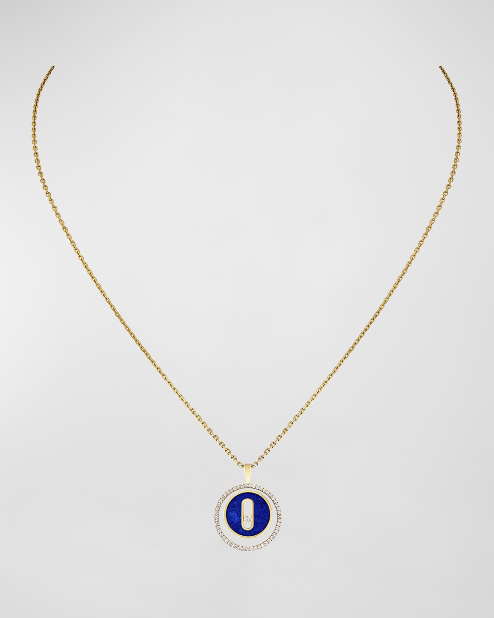 Messika Lucky Move 18K Rose Gold Lapis & Diamond Pendant Necklace