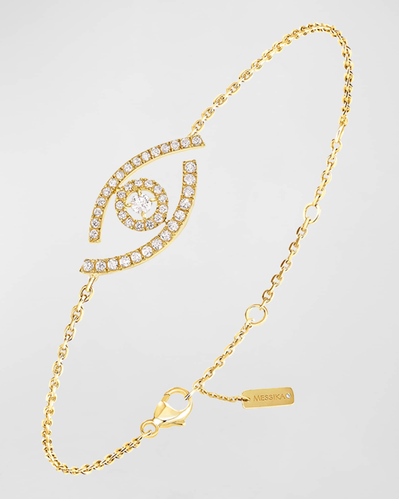 Lucky Eye 18K Yellow Gold Pave Diamond Bracelet 0