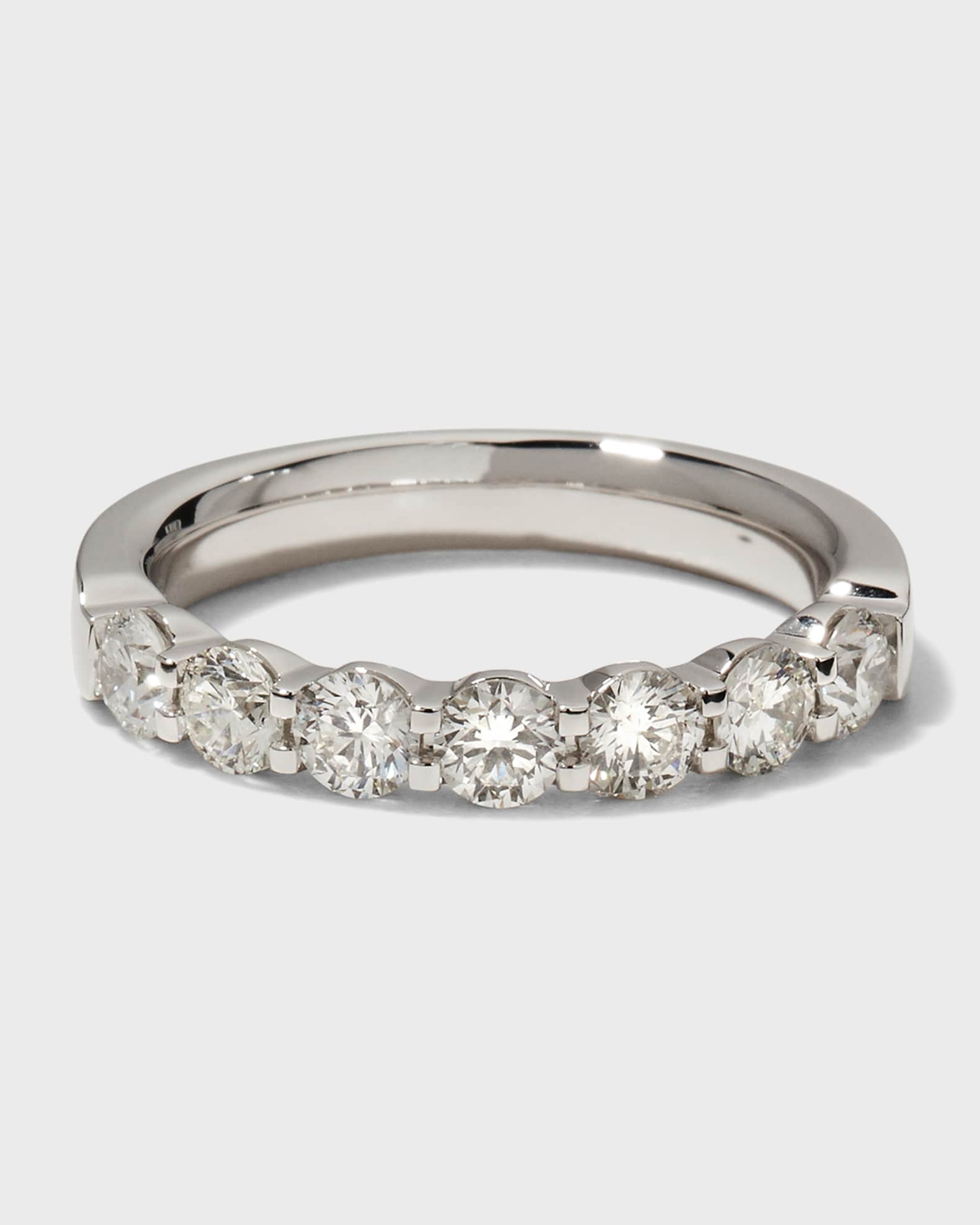 Platinum 7 Round Diamond Ring, Size 6.5, 1.04-1.16tcw 0