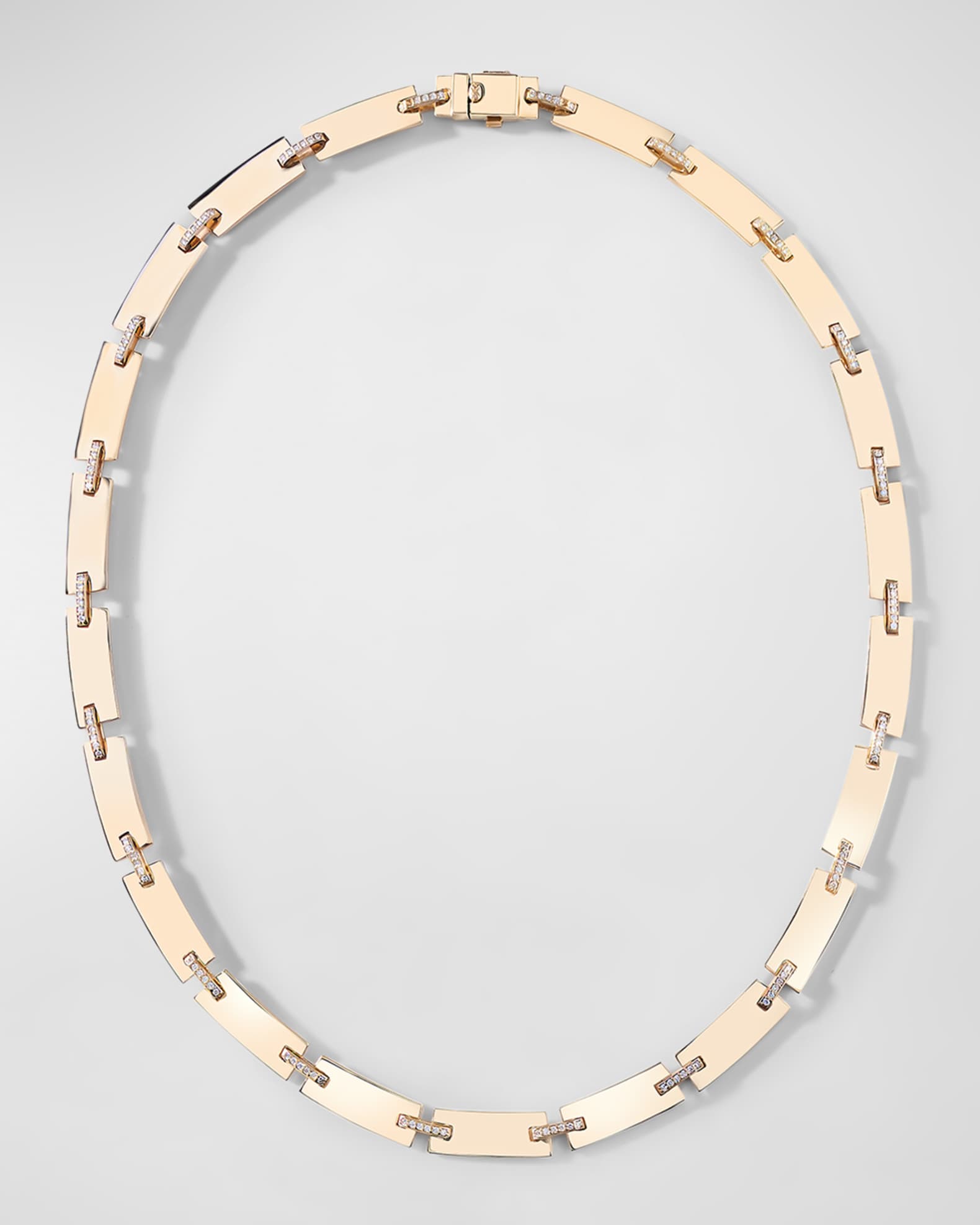 14K Flawless Tag Link Diamond Necklace 0