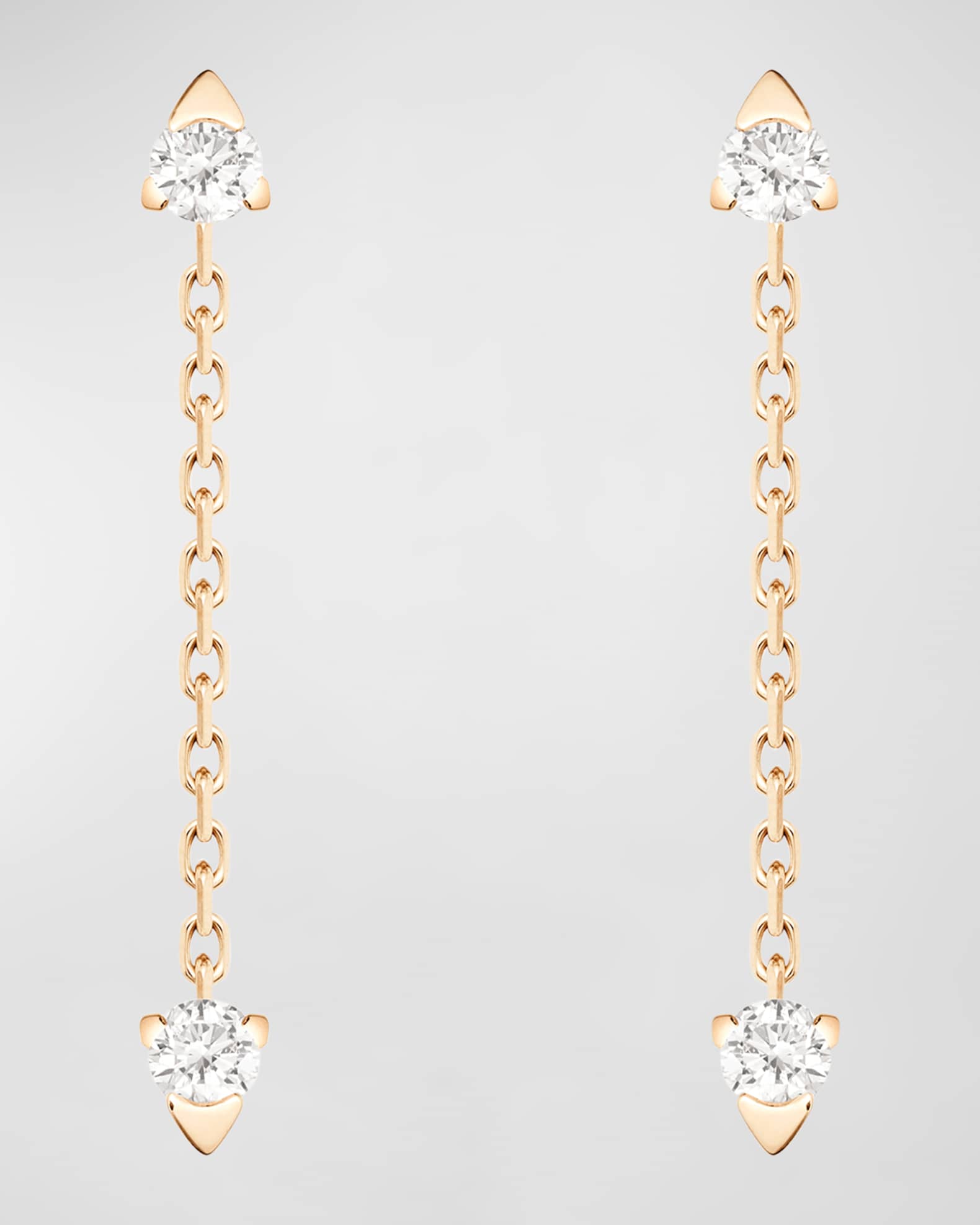 Sunlight 18K Rose Gold Diamond Chain Drop Earrings 0