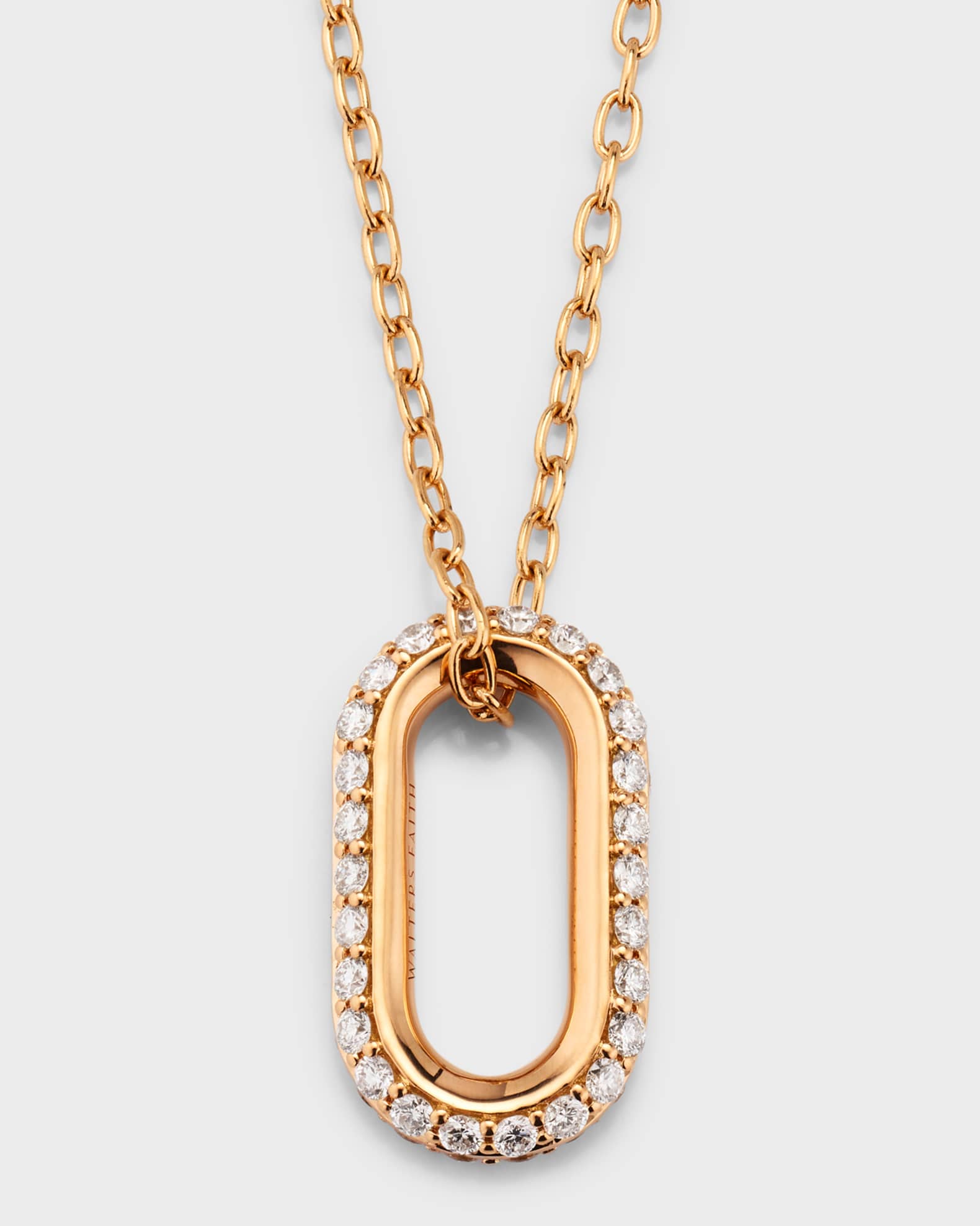 Saxon 18K Rose Gold Diamond Link on Chain Necklace, 24"L 0
