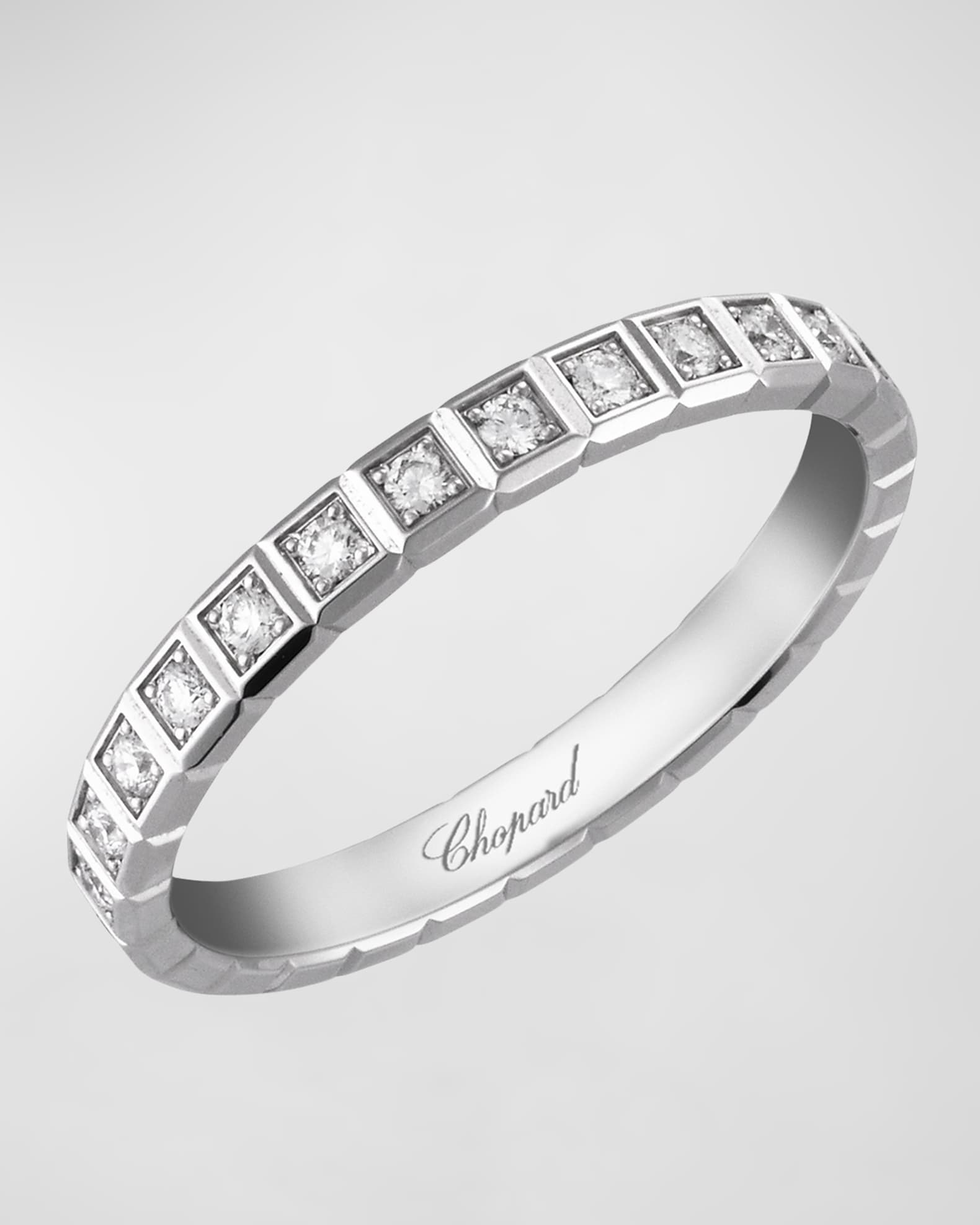 18K White Gold Ice Cube Band Ring 0