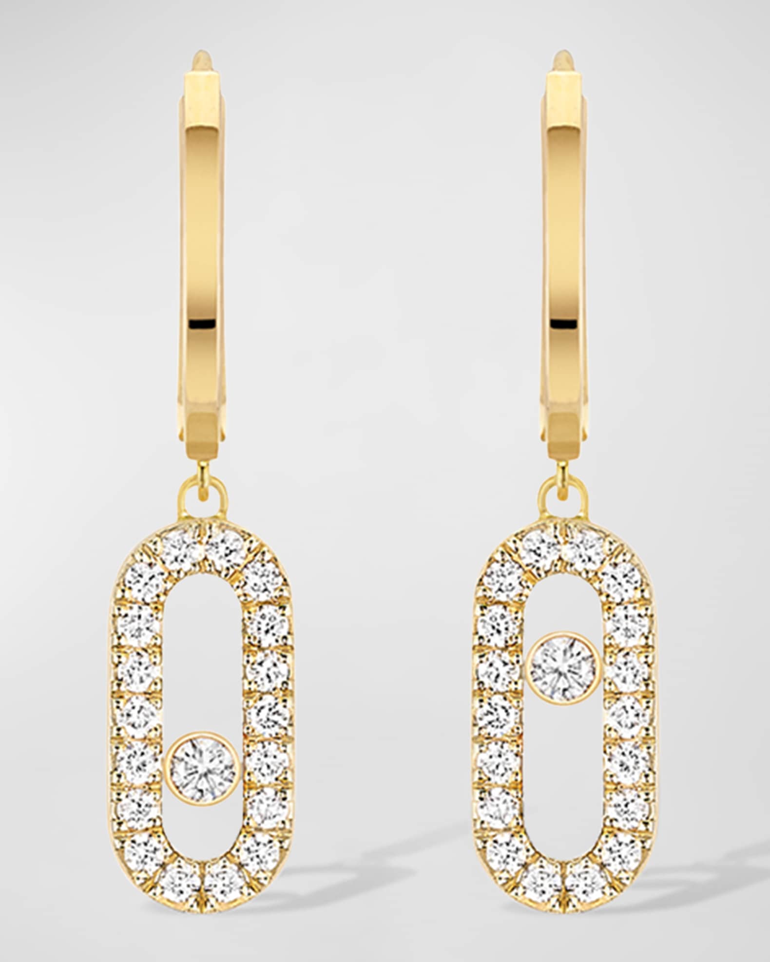 MOVE UNO 18K YELLOW GOLD DIAMOND HOOP EARRINGS 0