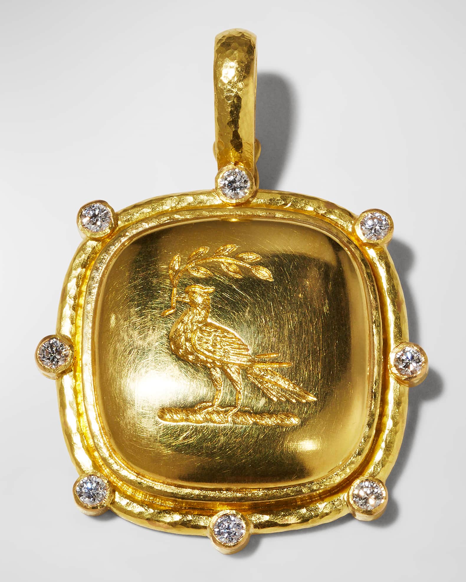 Elizabeth Locke 19K Gold Dove with Branch Pendant Neiman Marcus